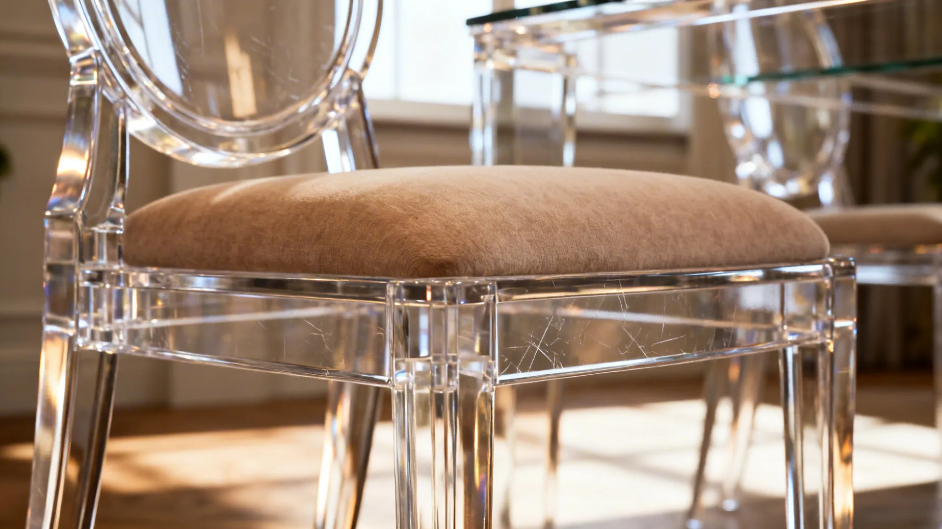 4. Clear Acrylic or Lucite Chairs