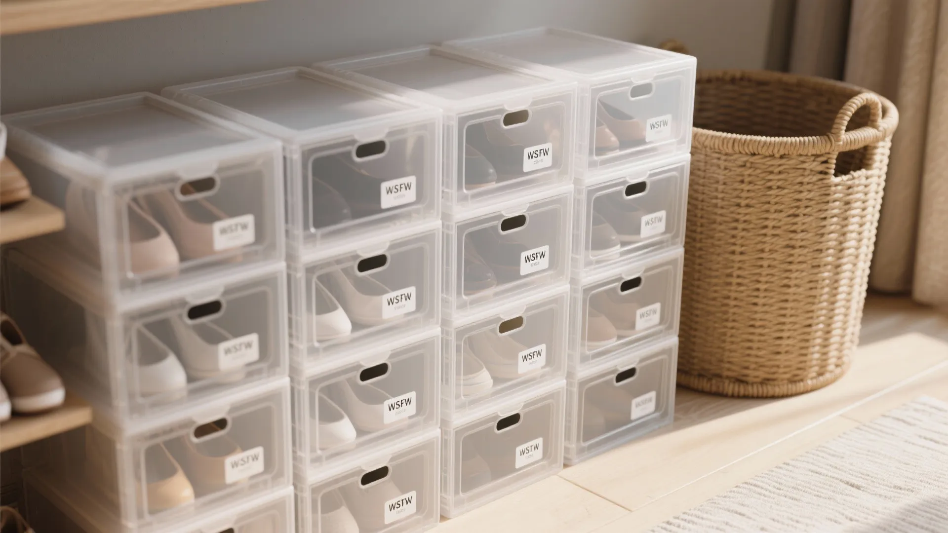 4. Transparent boxes and stackable cubes for visibility