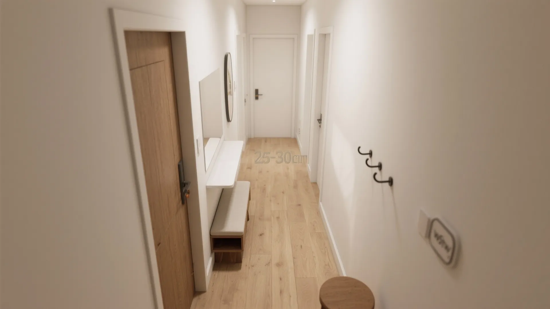 Slim furniture and clear circulation