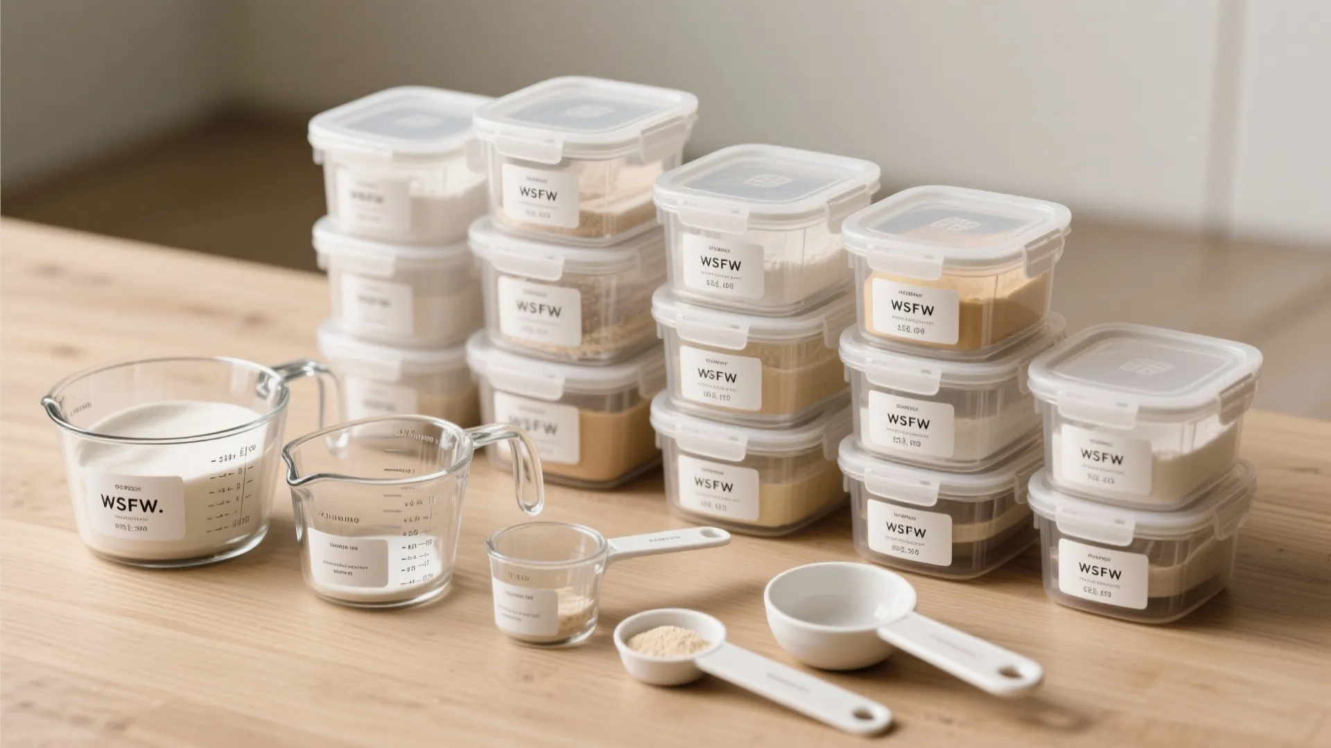 4. Clear containers, consistent labeling