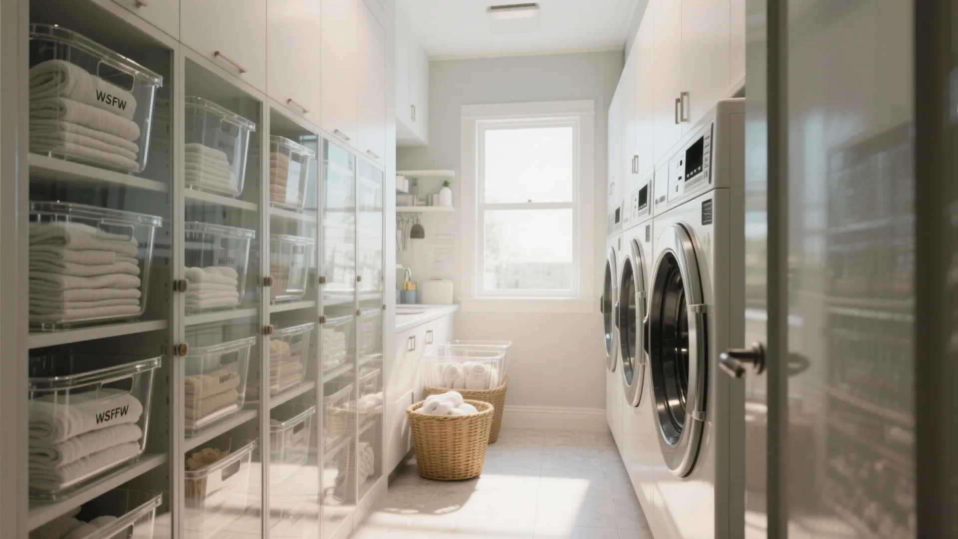 3. Clear Doors and Open Shelving