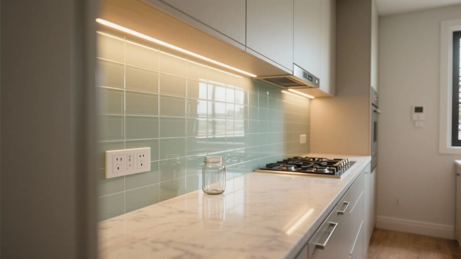 Clear backsplash for brighter space