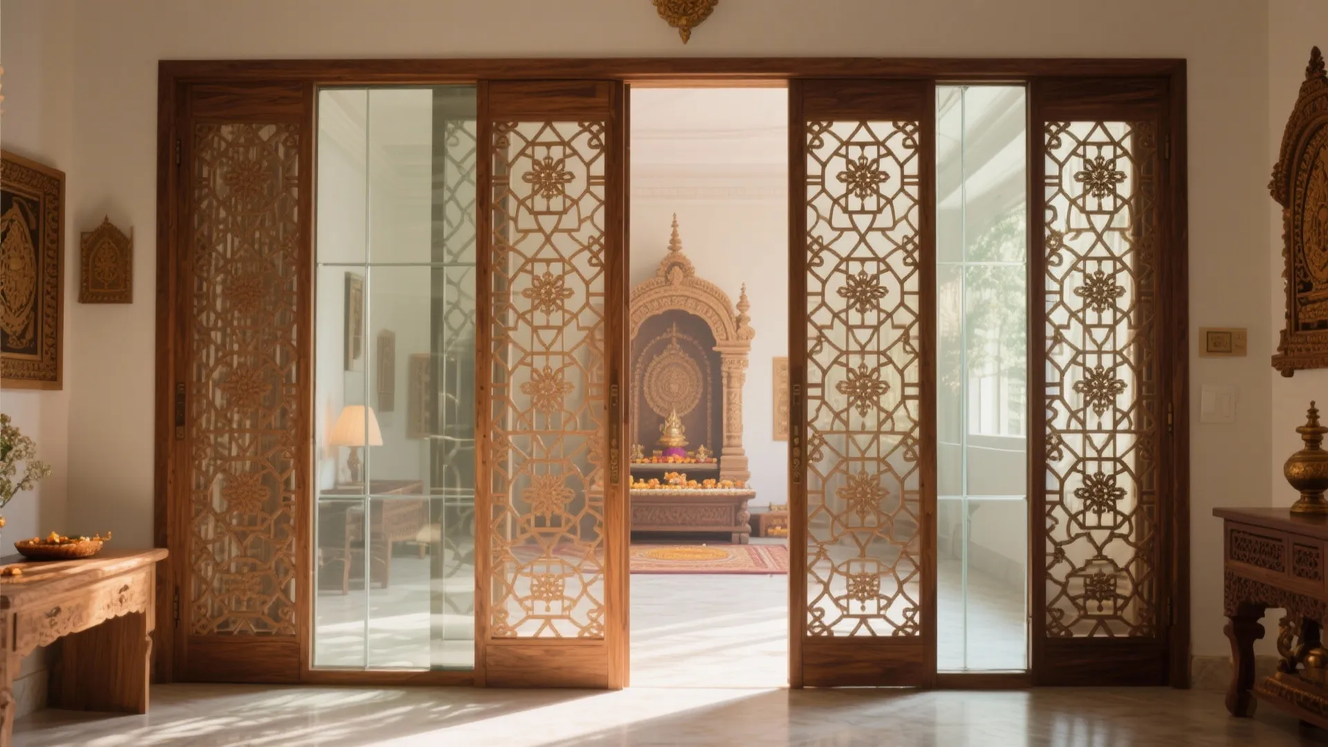 Clear Glass with Lattice Overlay