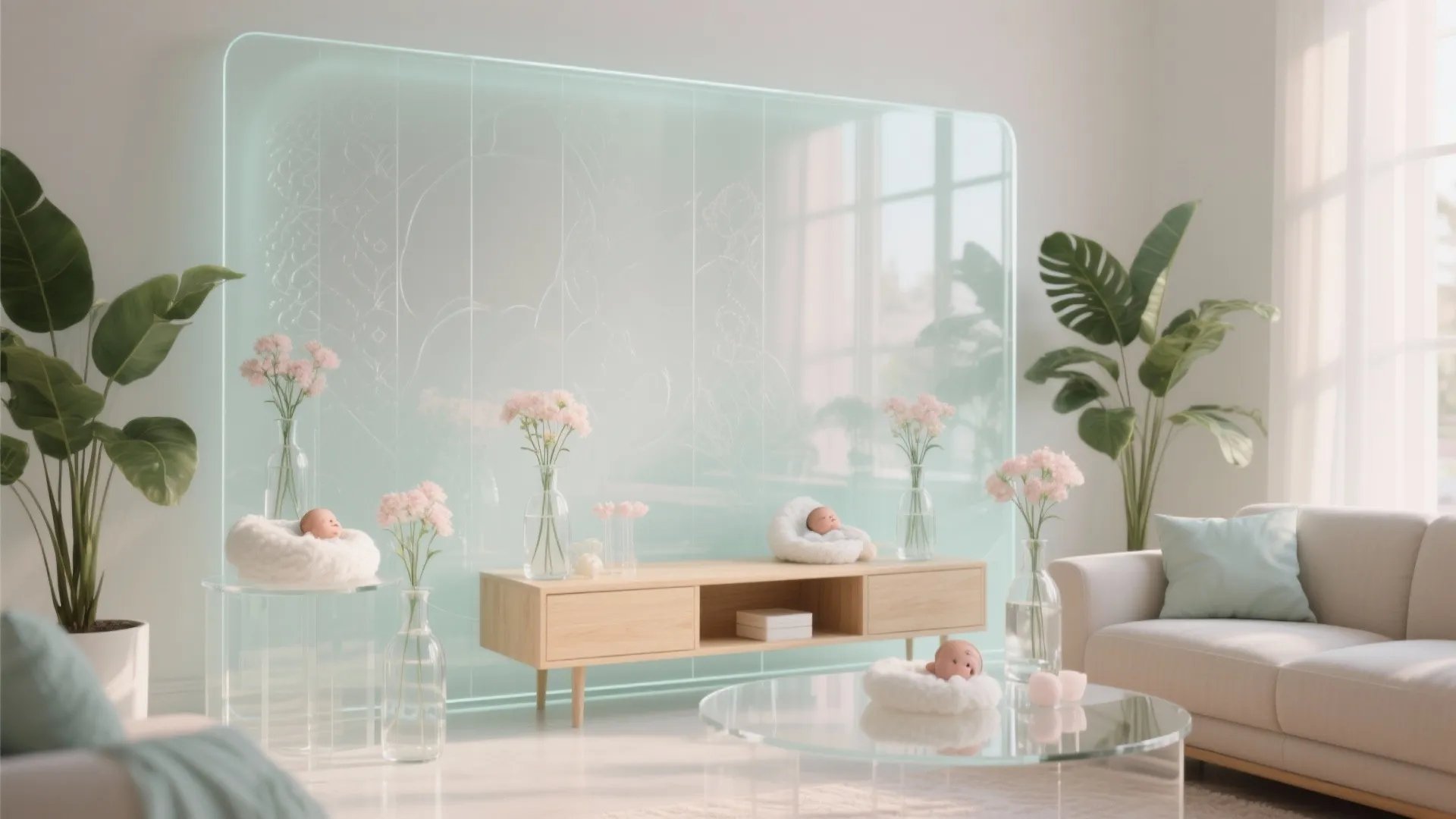 Clear Backdrops and Glass Details for Airiness