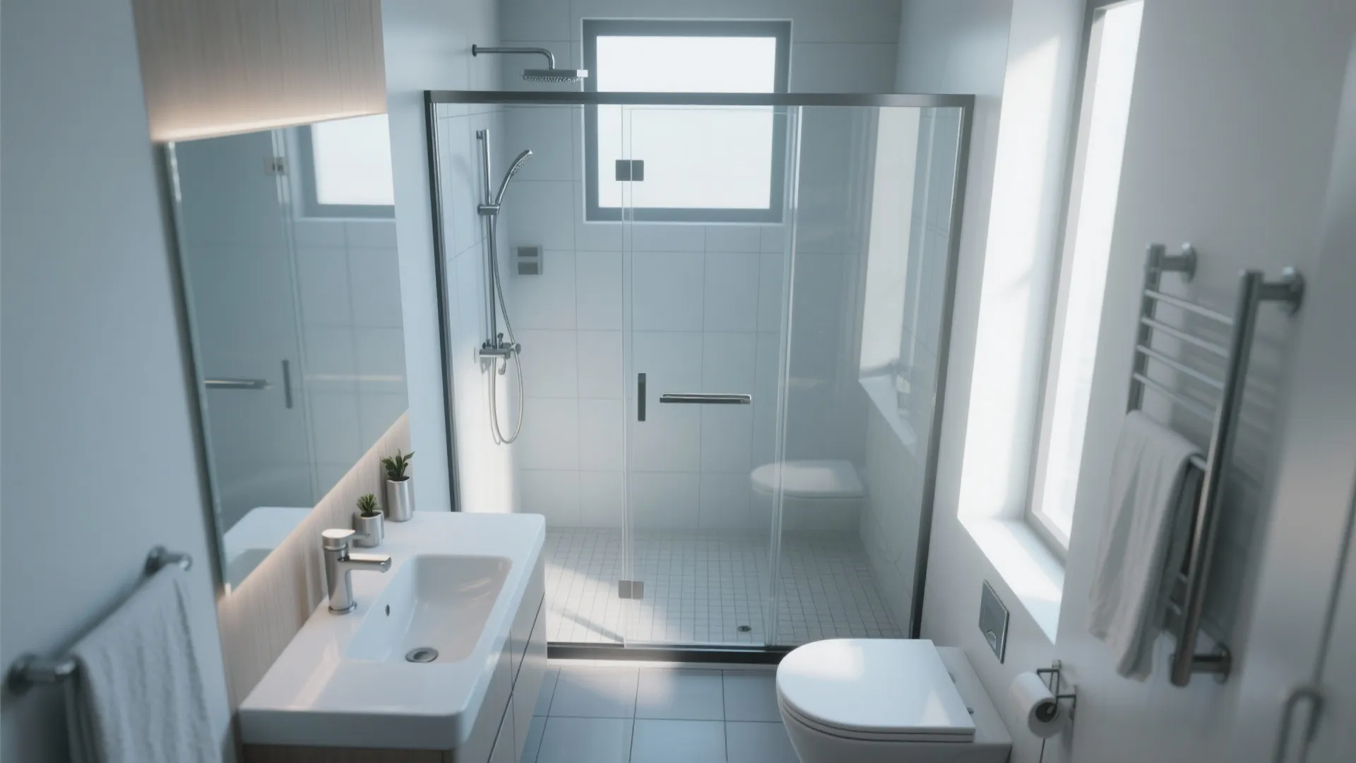 7. Clear Glass Shower Enclosure