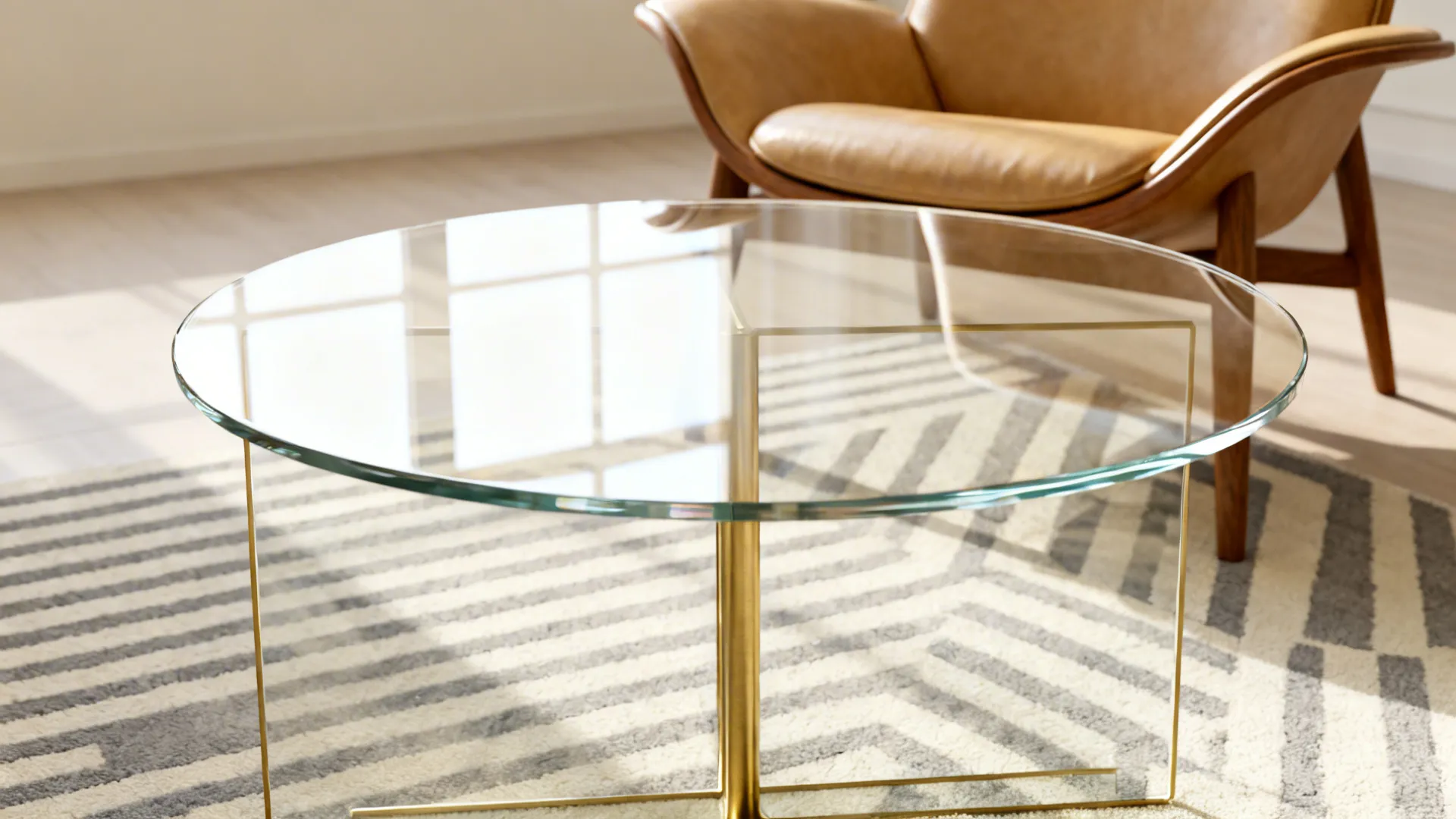 1. Clear glass with slim metal base