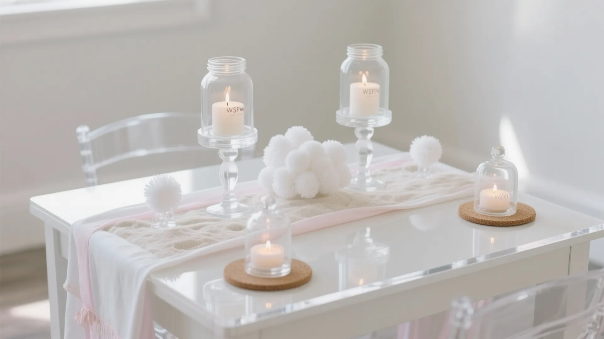 Clear Glass Accents for an Airy Look