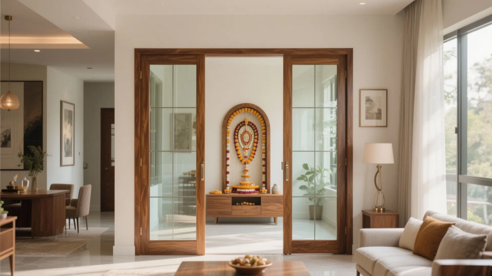 Clear Glass with Wooden Frames