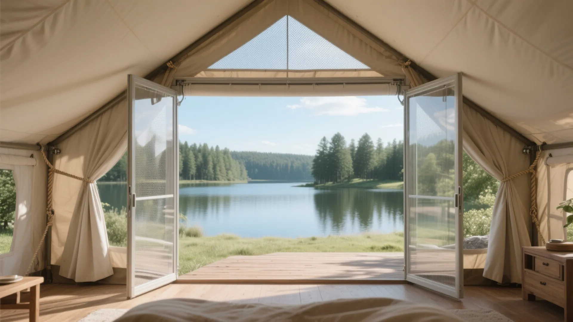 2) Clear views, calm minds: flexible glazing and mesh for daylight