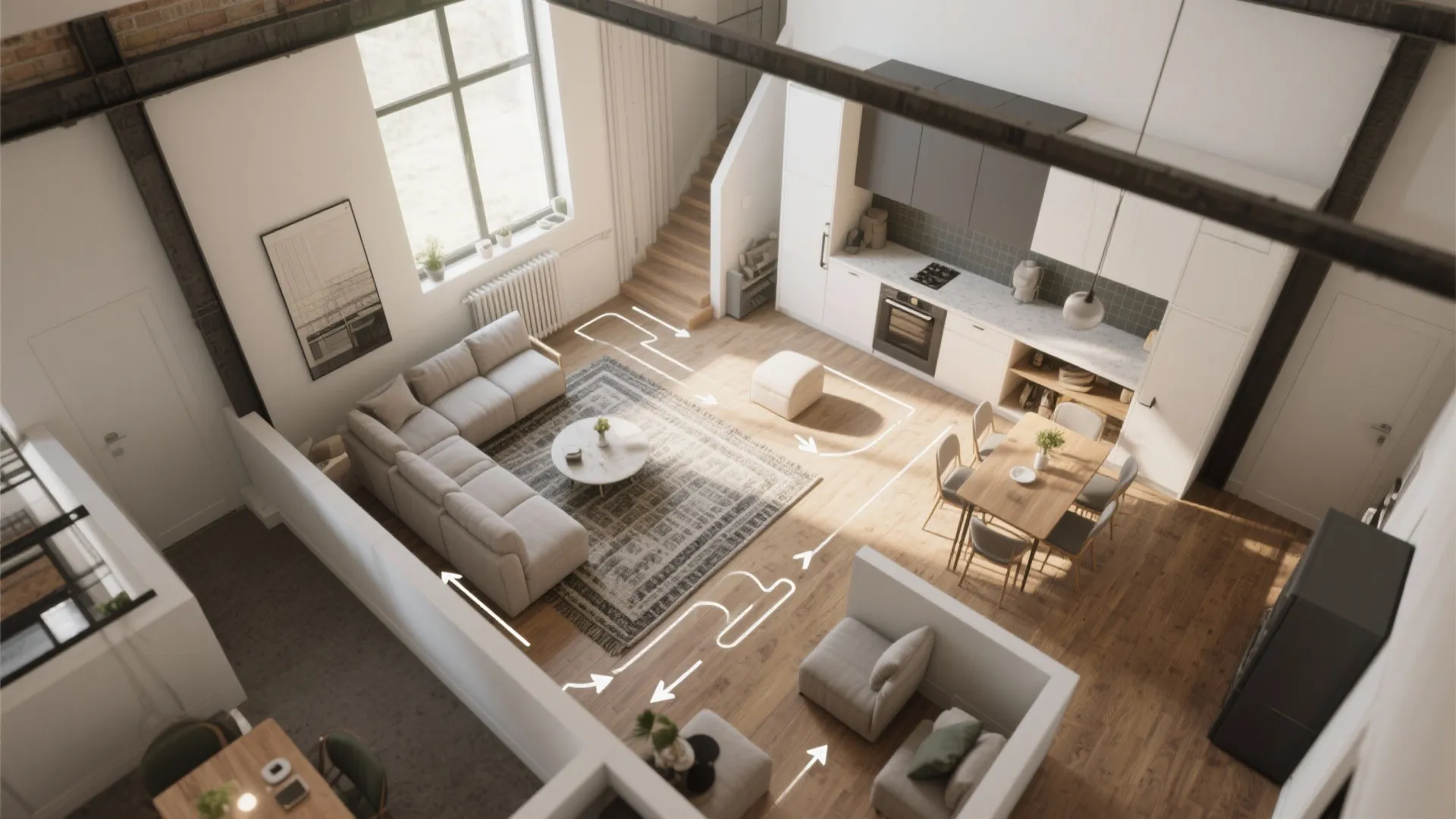 5. Keep circulation crisp with clear pathways and smart scale