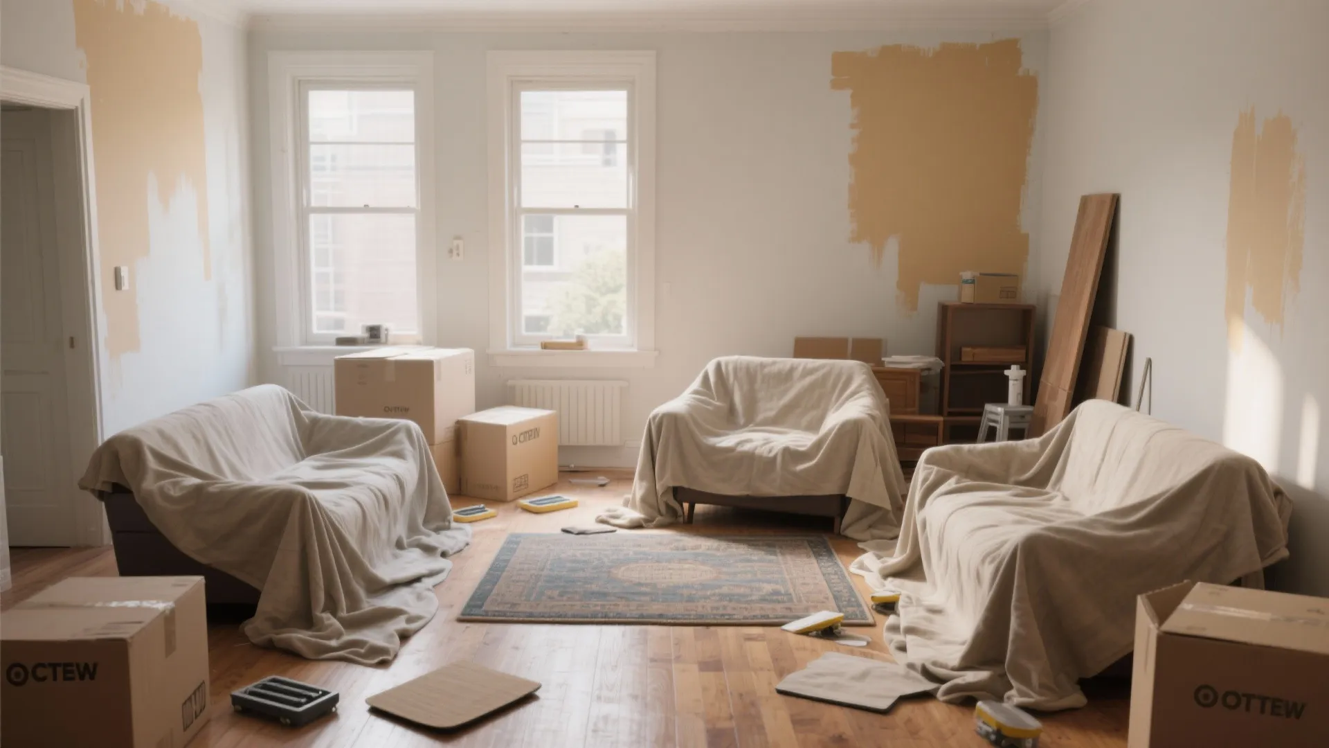 1. Clear the room and protect everything