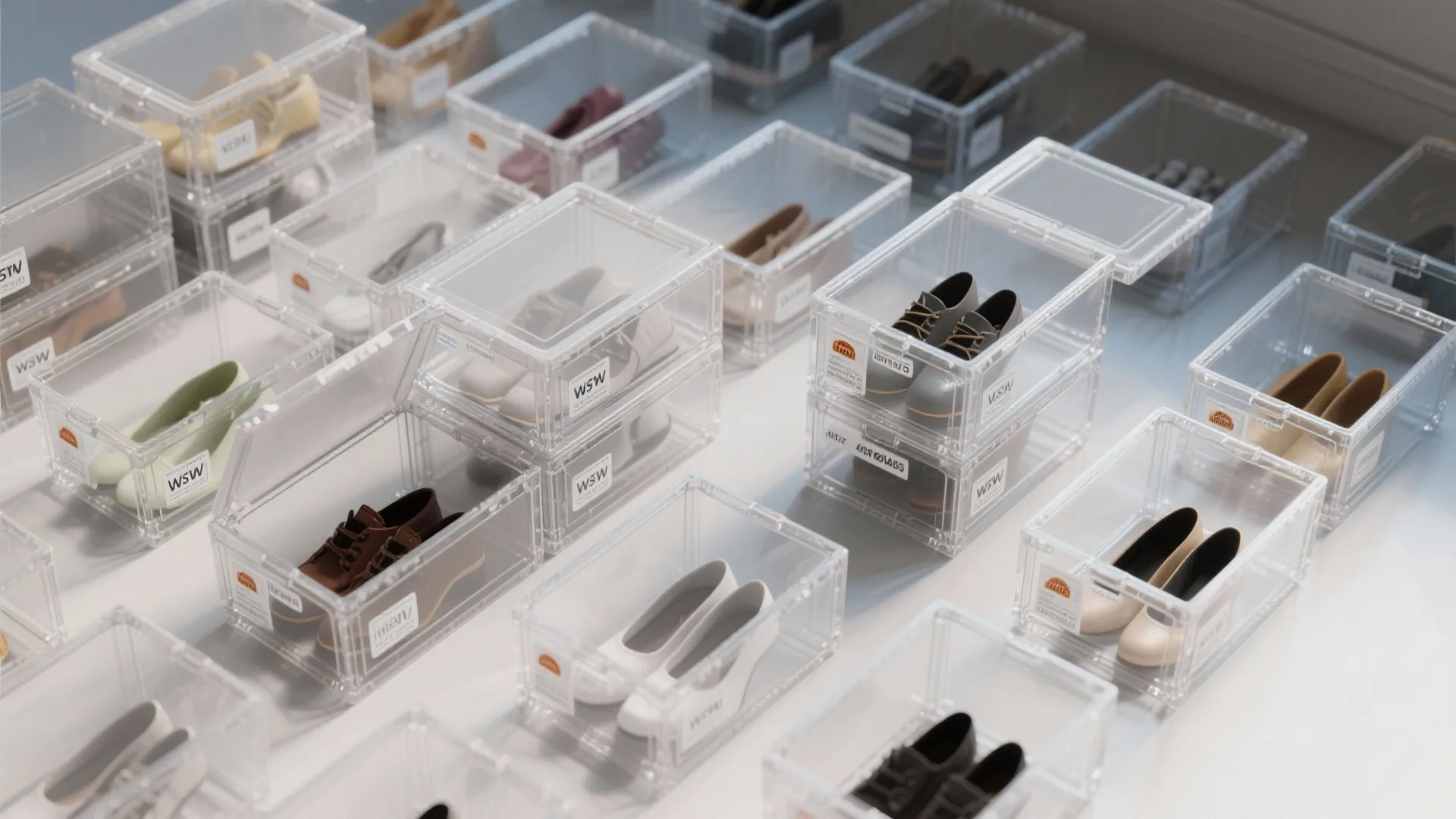 5. Modular stackable boxes and clear fronts