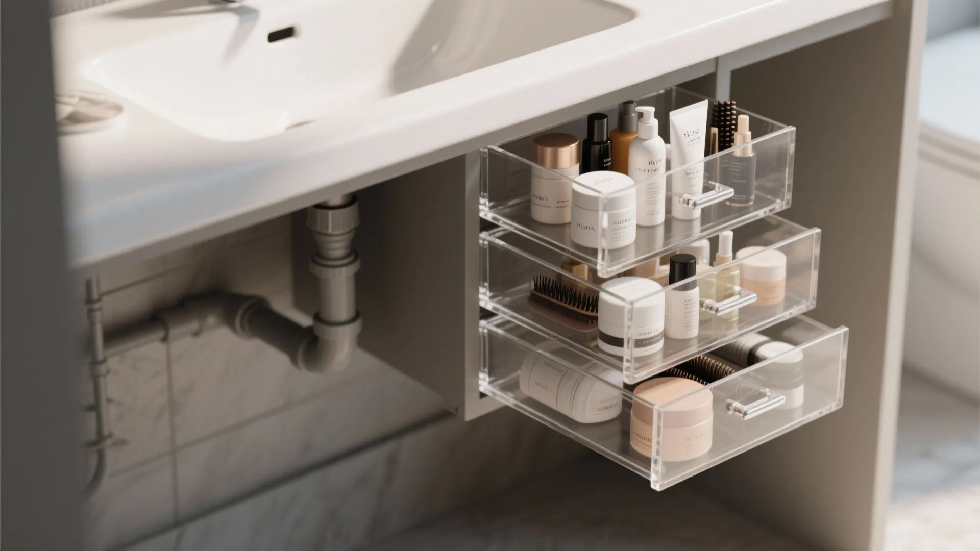 1. Use Clear Stackable Drawers