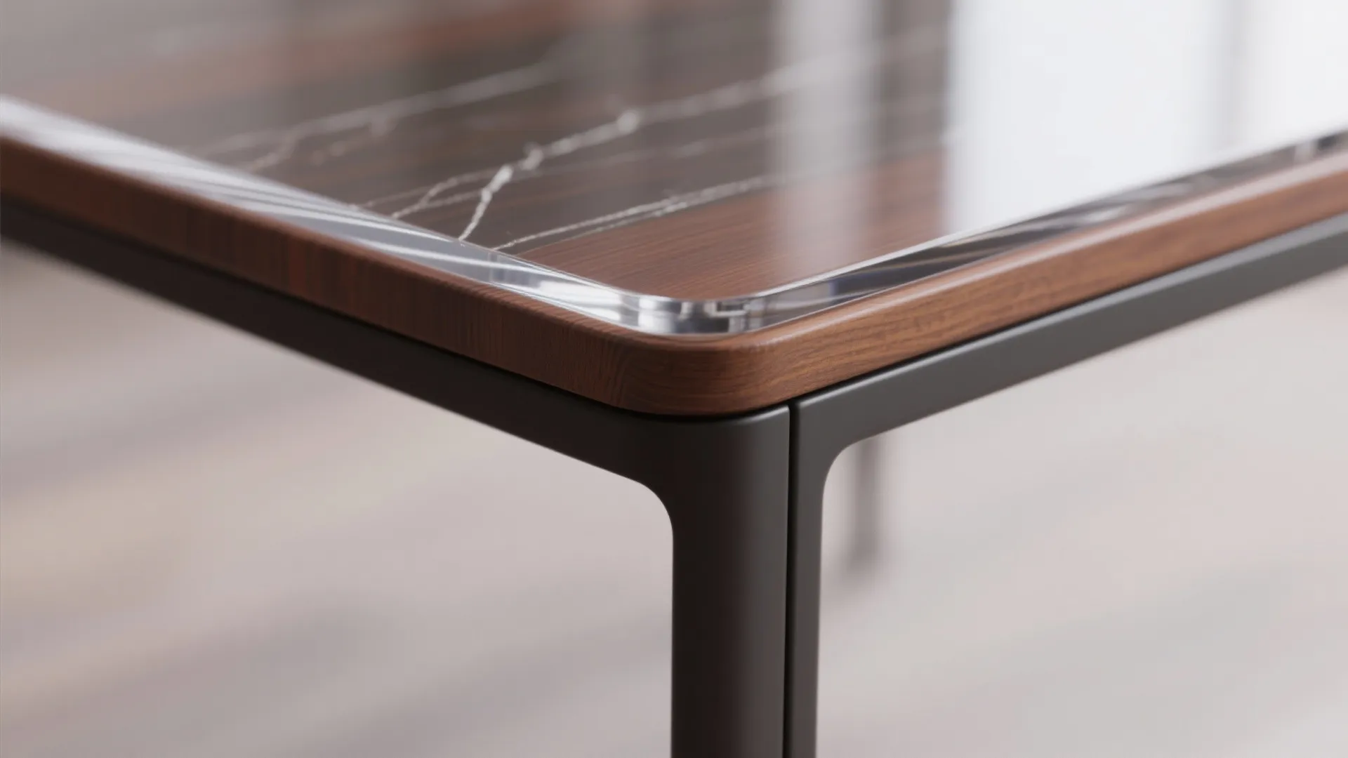 Close-up of durable trim with a protective clearcoat finish resisting wear.