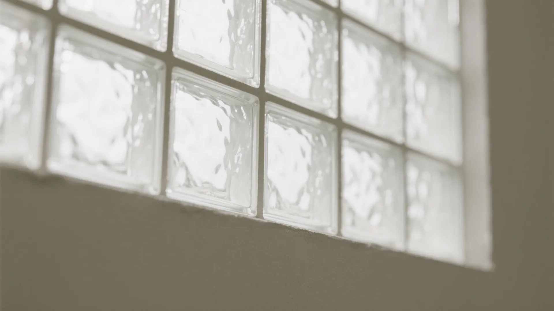 Glass block clerestory strip above a partial wall