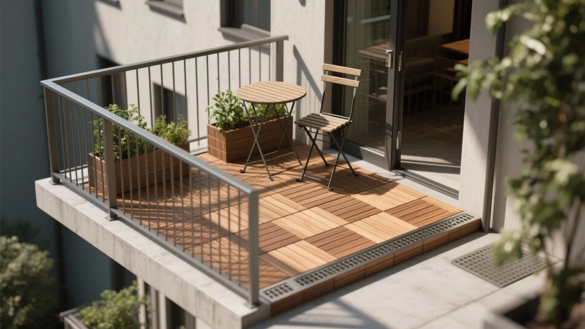 Idea 1: Click-lock deck tiles for instant polish