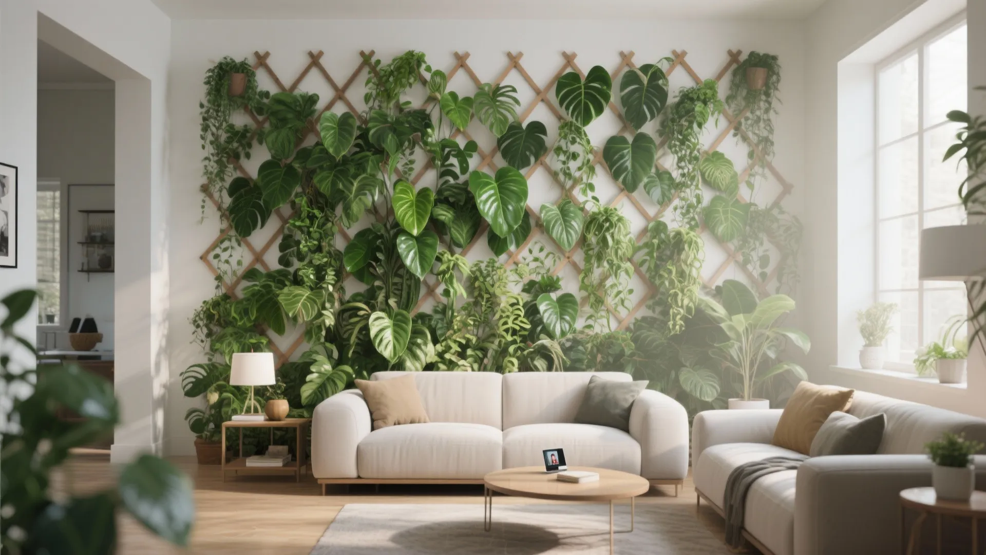 6. Statement Wall with Climbing Plants