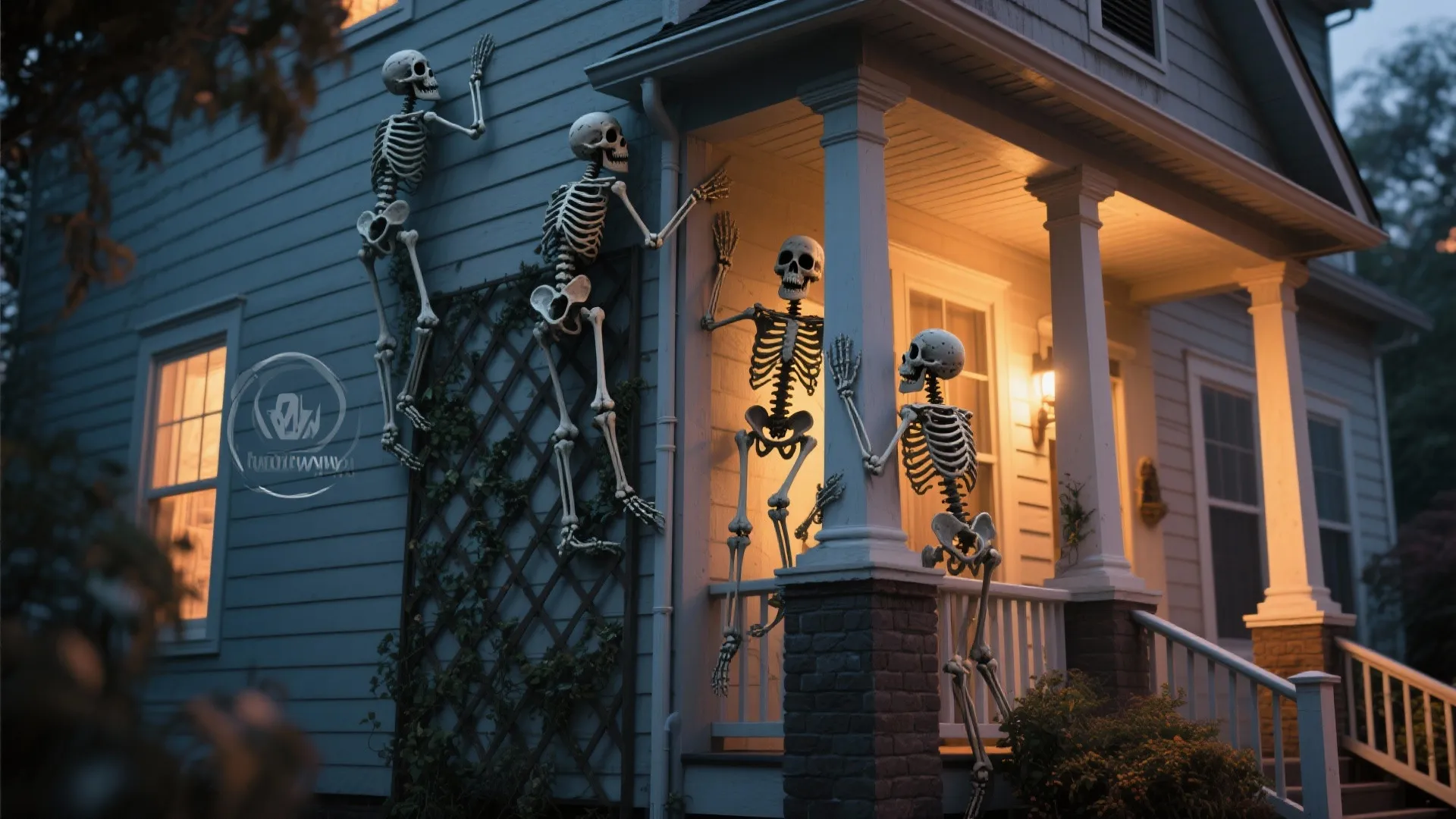 2. Climbing Skeletons on Your Facade
