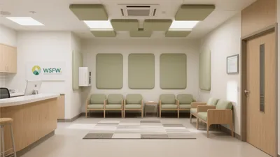 Calm Healthcare Waiting Room with Acoustic Panels