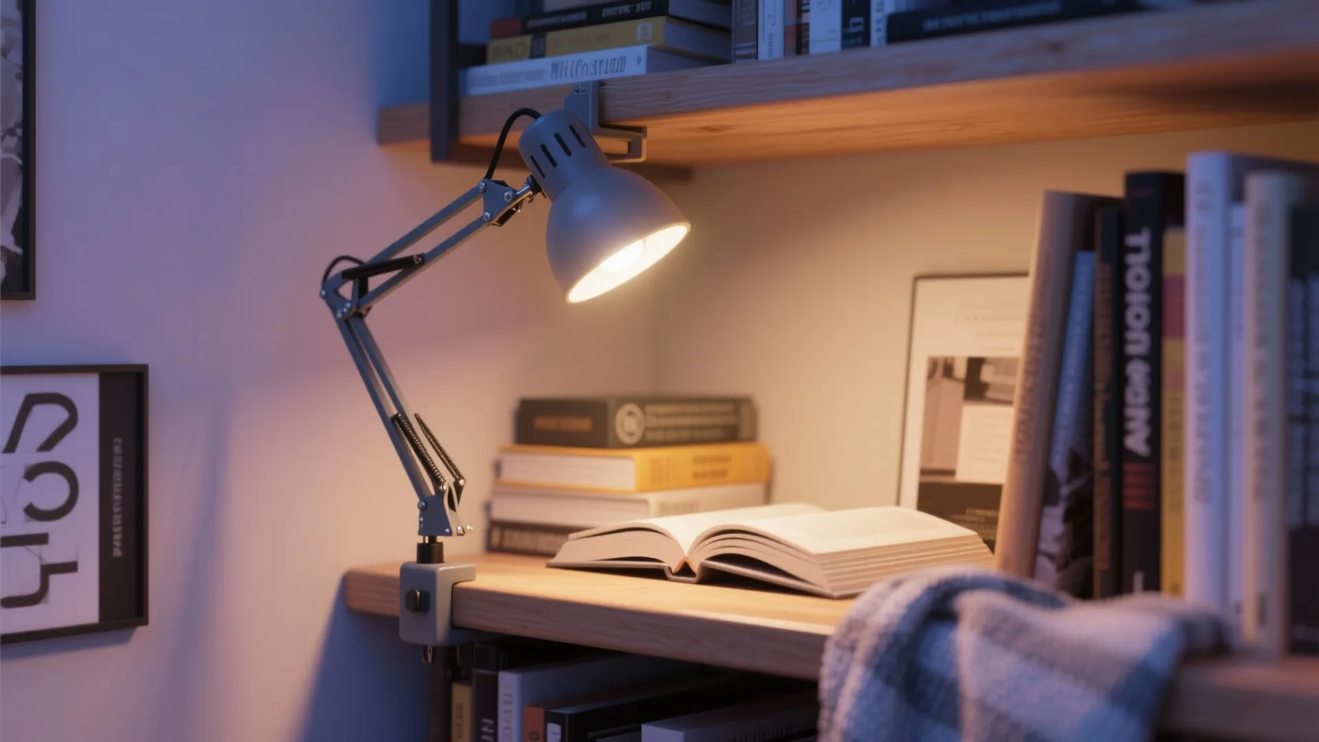 4. Clip-on task lamp with low-heat LED bulb