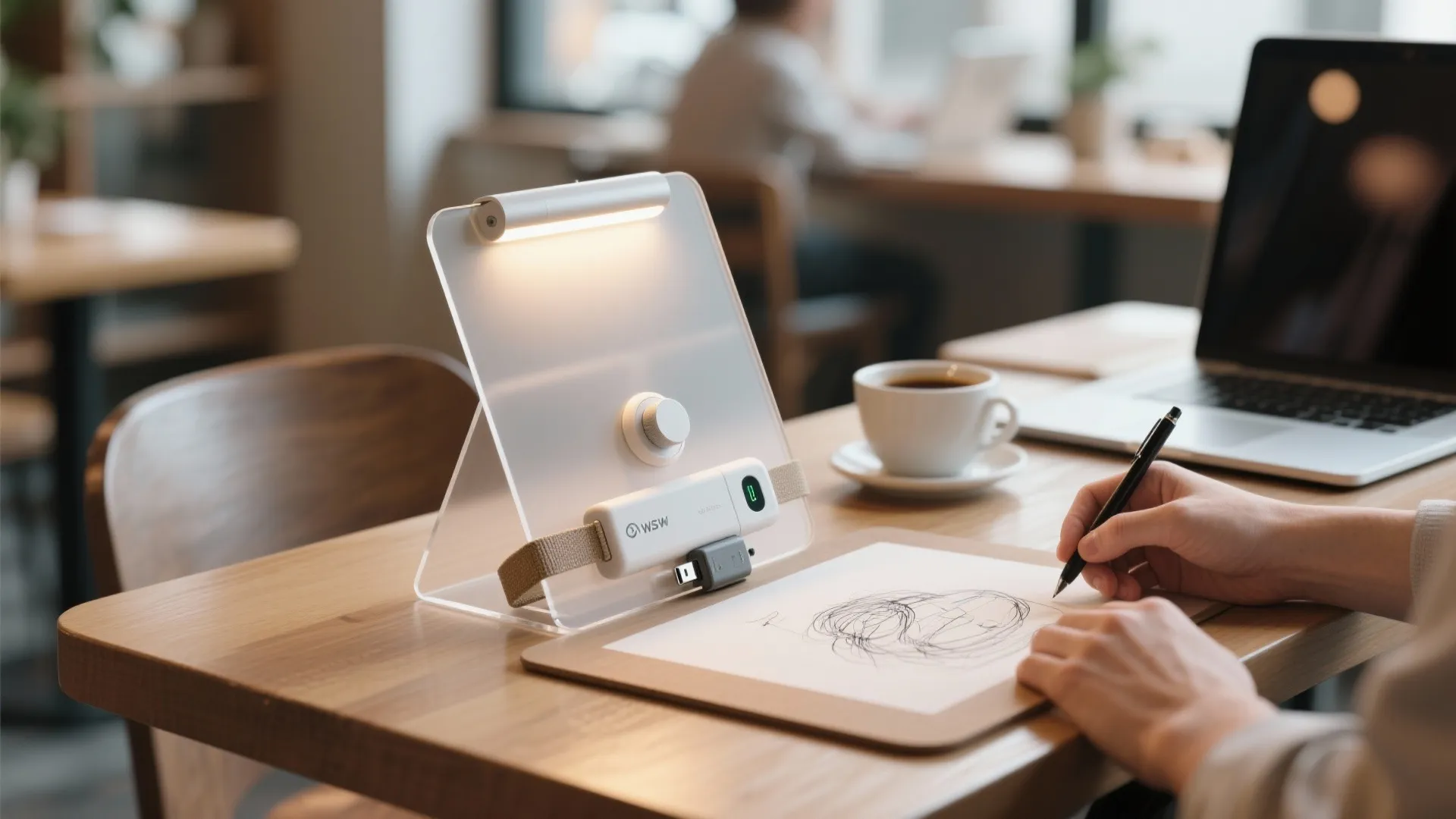 3. Portable clipboard-style table with dimmer