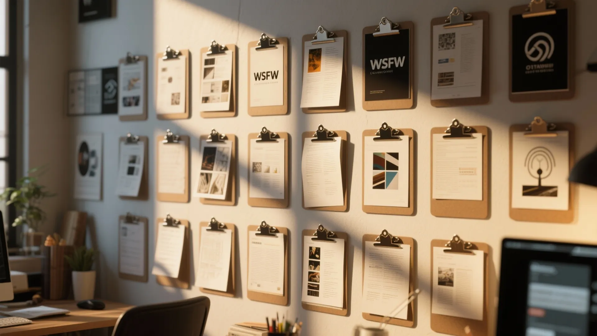 8. Mini Clipboards Wall