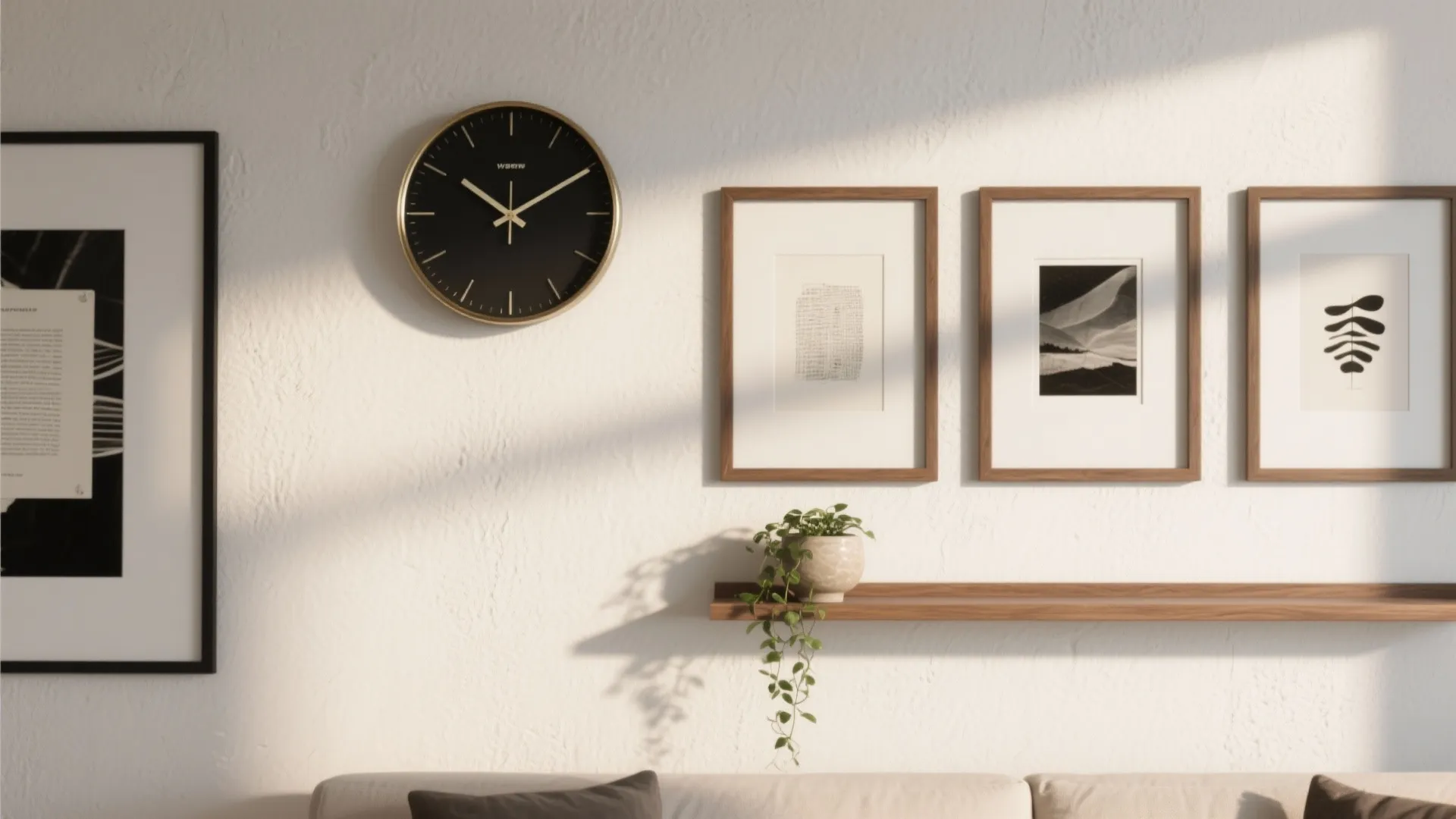Curated Gallery Wall with a Clock