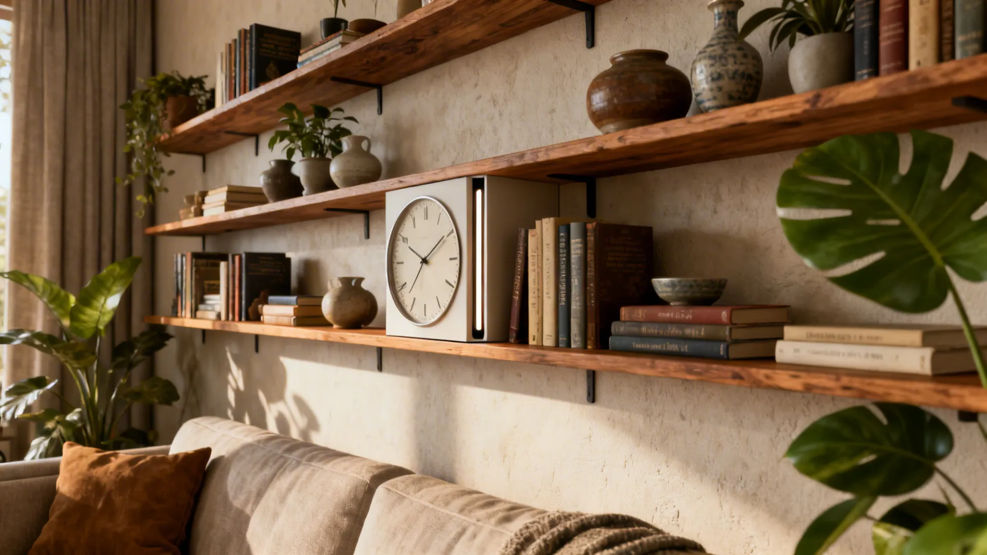 3. Clock combined with shelving