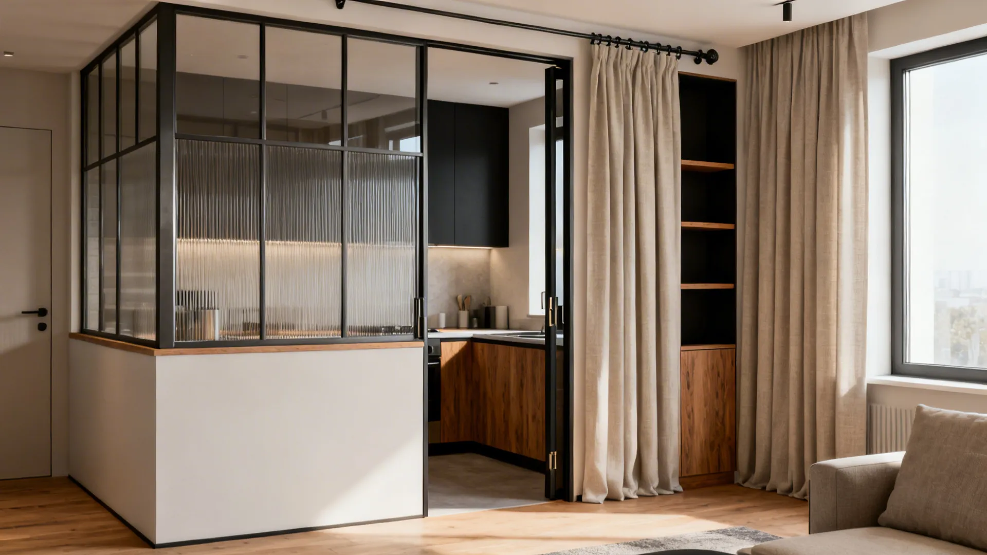 5 Smart Ideas to Close an Open Kitchen (Without Killing Light)