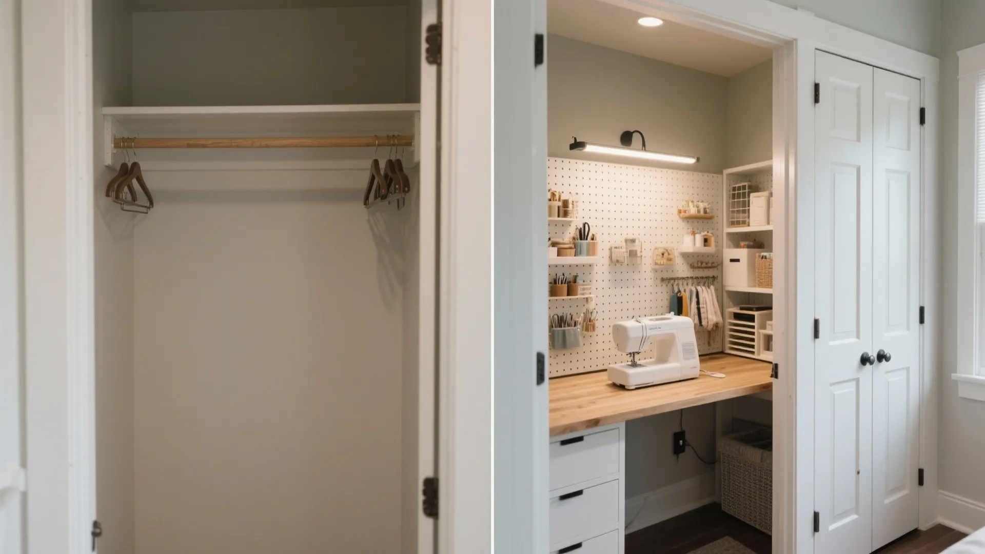 Closet-to-sewing-station conversions
