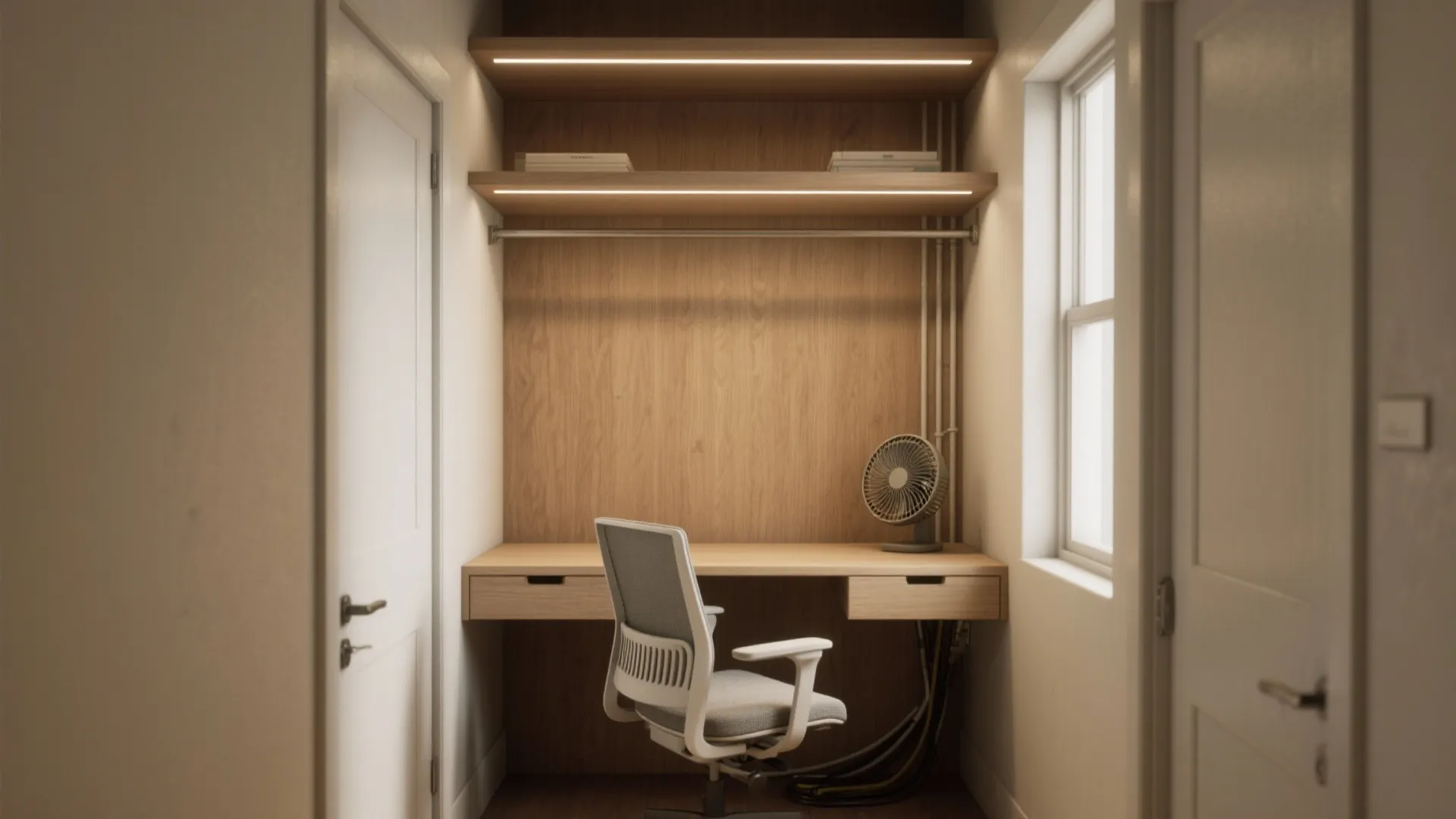 1. Convert a Closet into a Compact Office