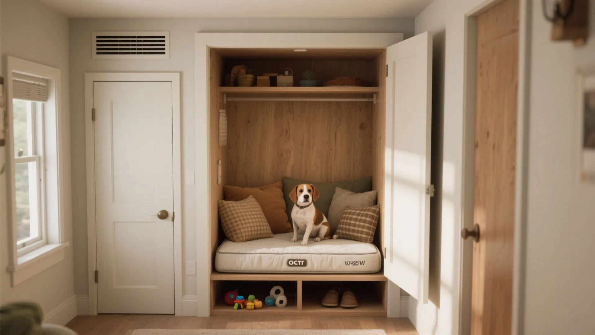 1. Convert a closet into a mini dog den
