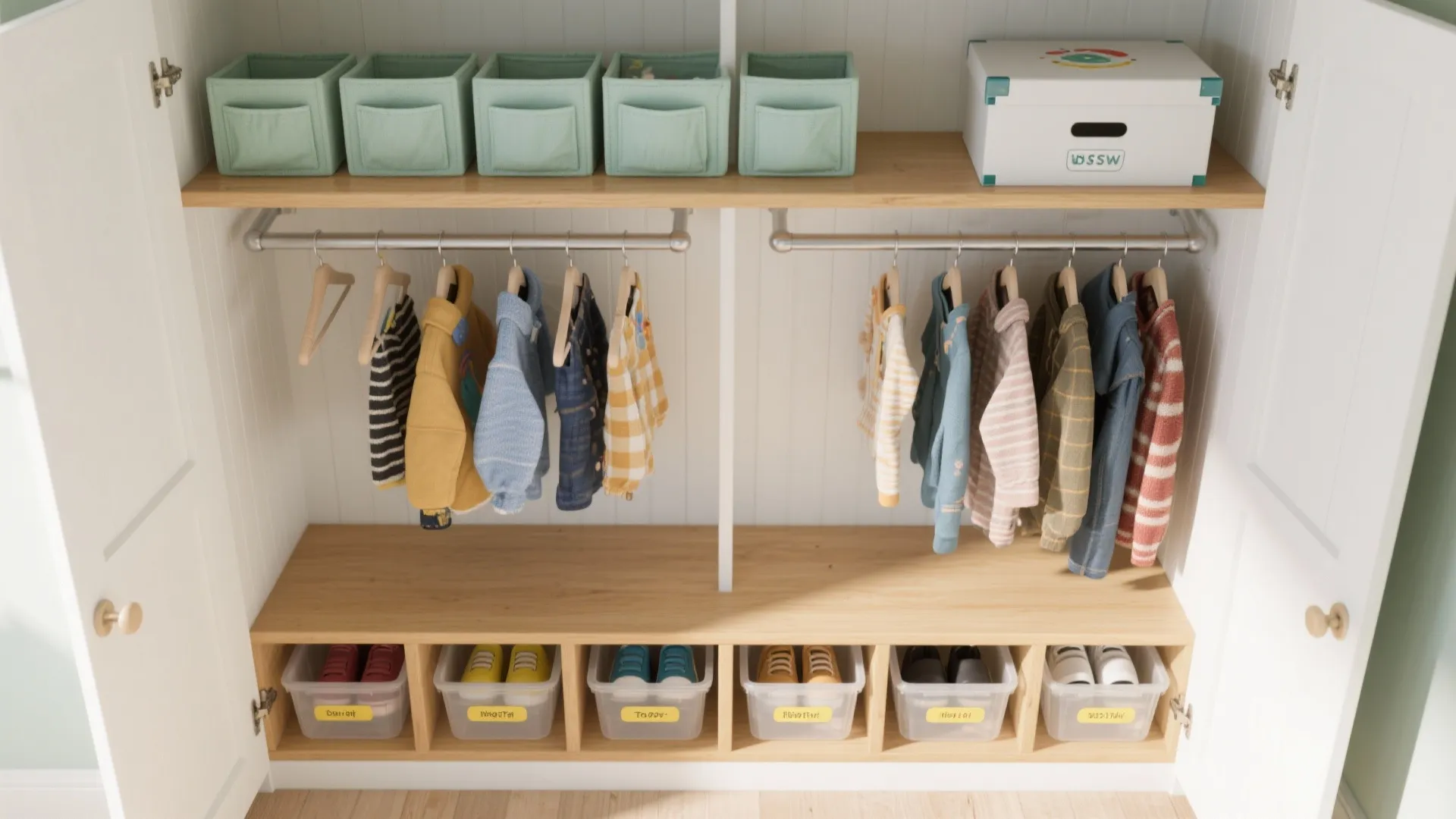 Closet upgrades: double-hang rods, door racks, and rotation