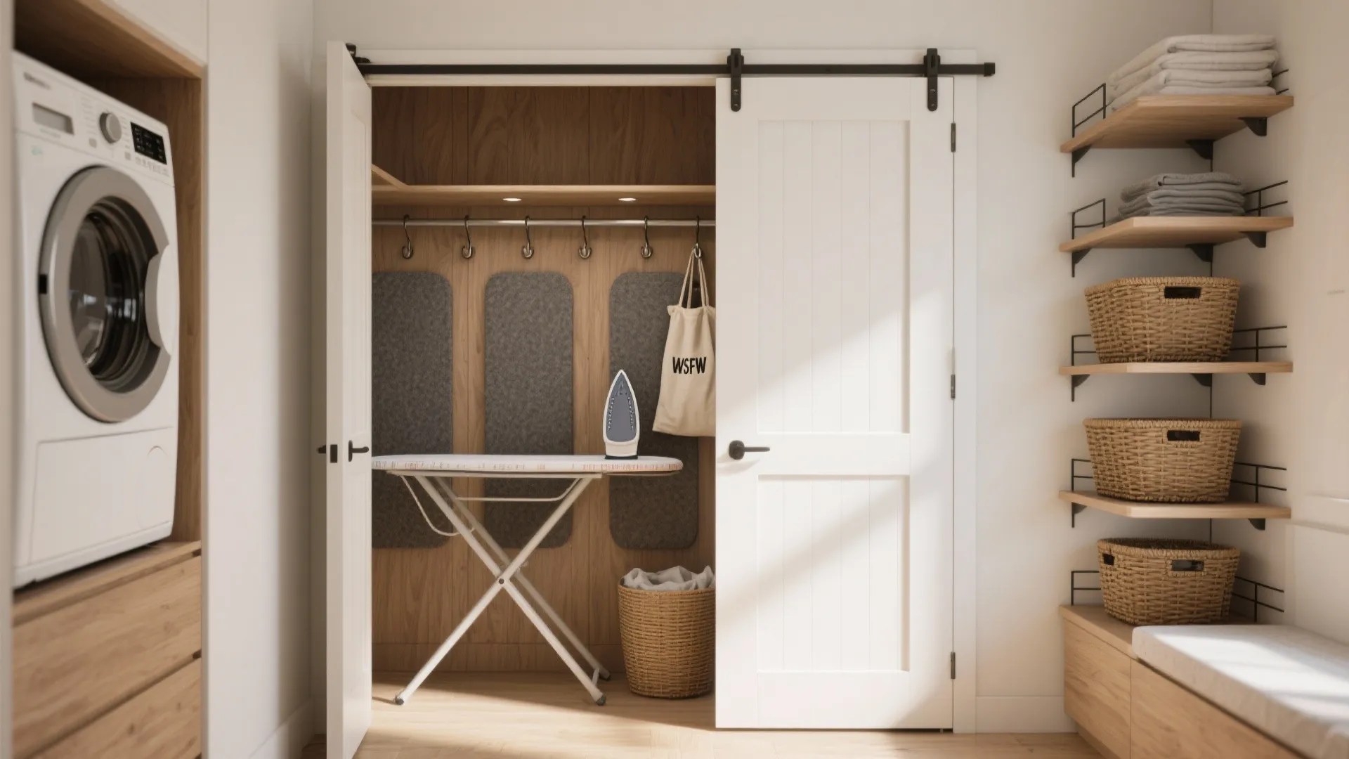 2. Convert a closet into a multifunctional laundry hub