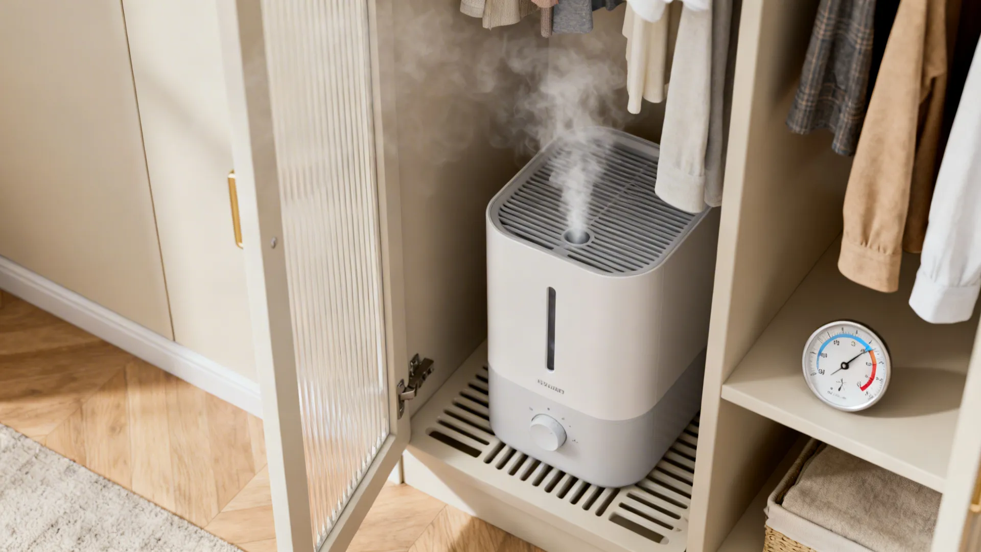 5. In a Closet with the Door Ajar (for Dry Winter Air)