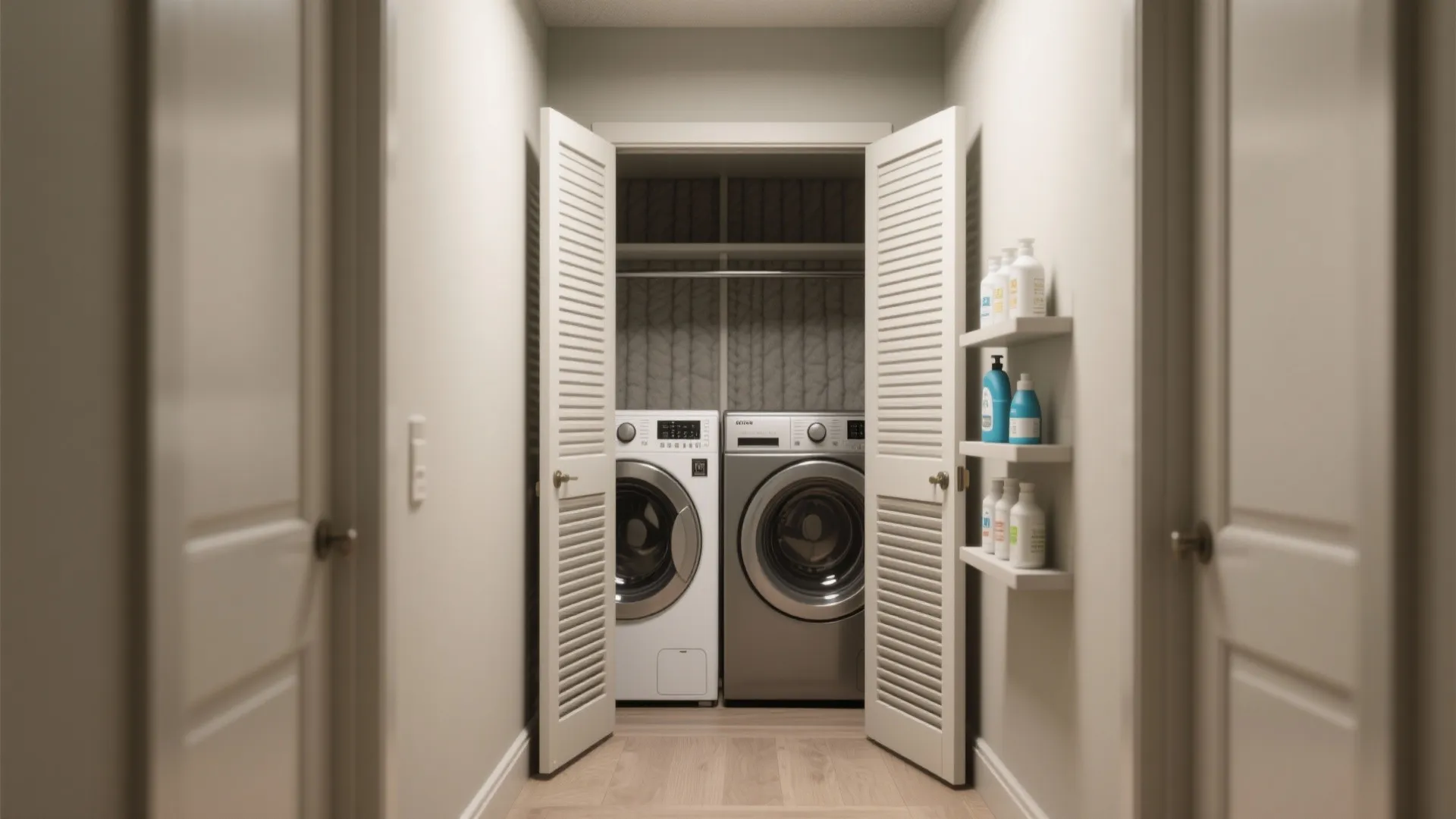 2. Closet-Concealed Laundry with Pocket Doors