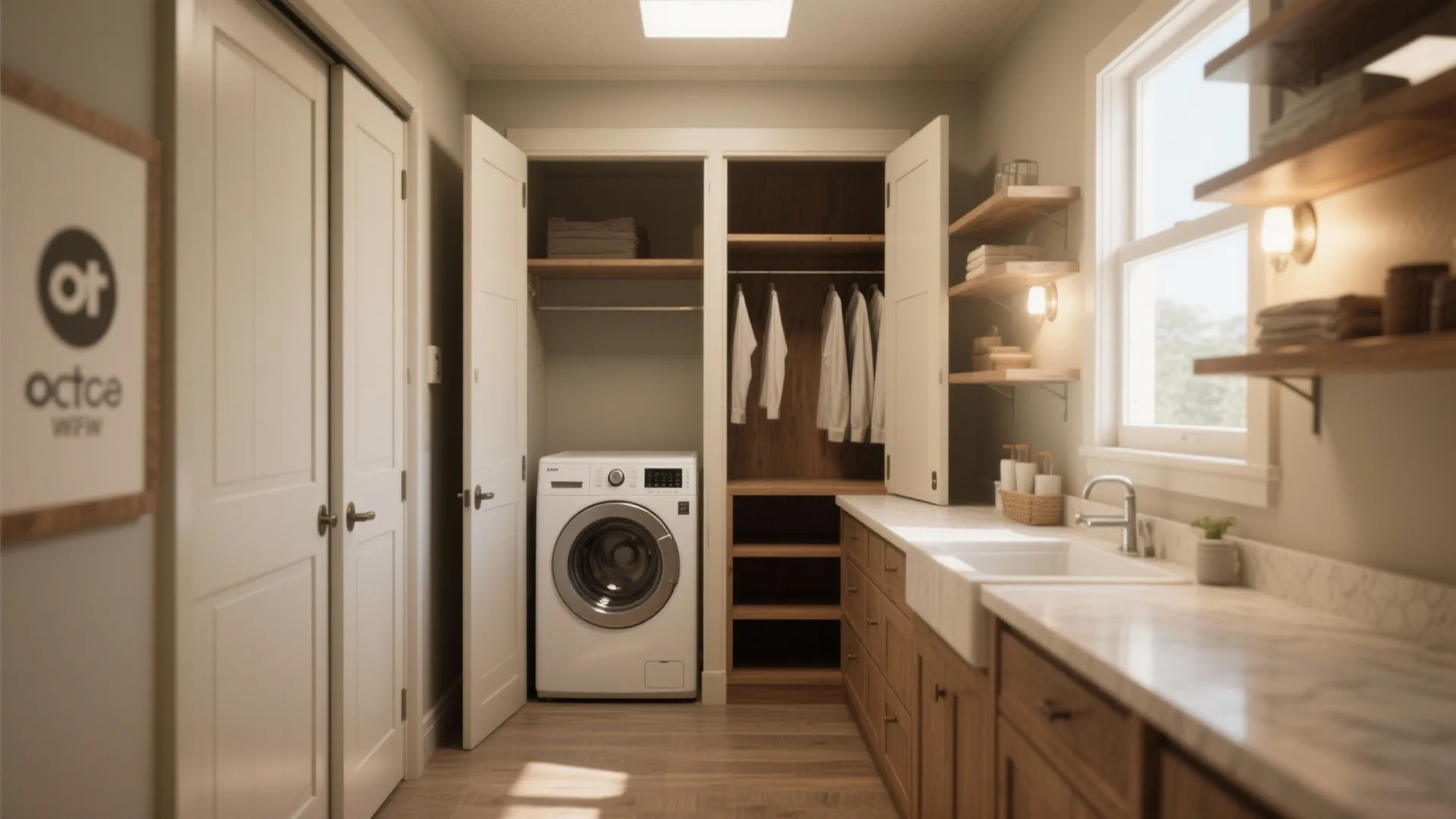 5. Closet-style laundry with sliding or pocket doors