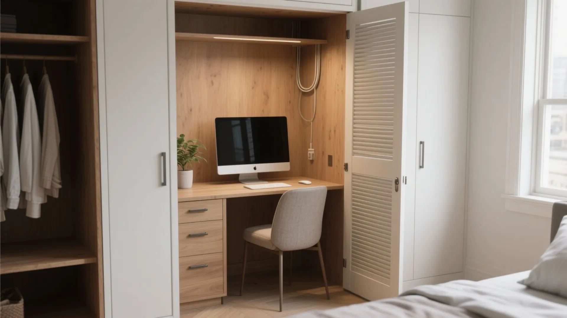 Idea 2: Closet Nook with Pocket Doors