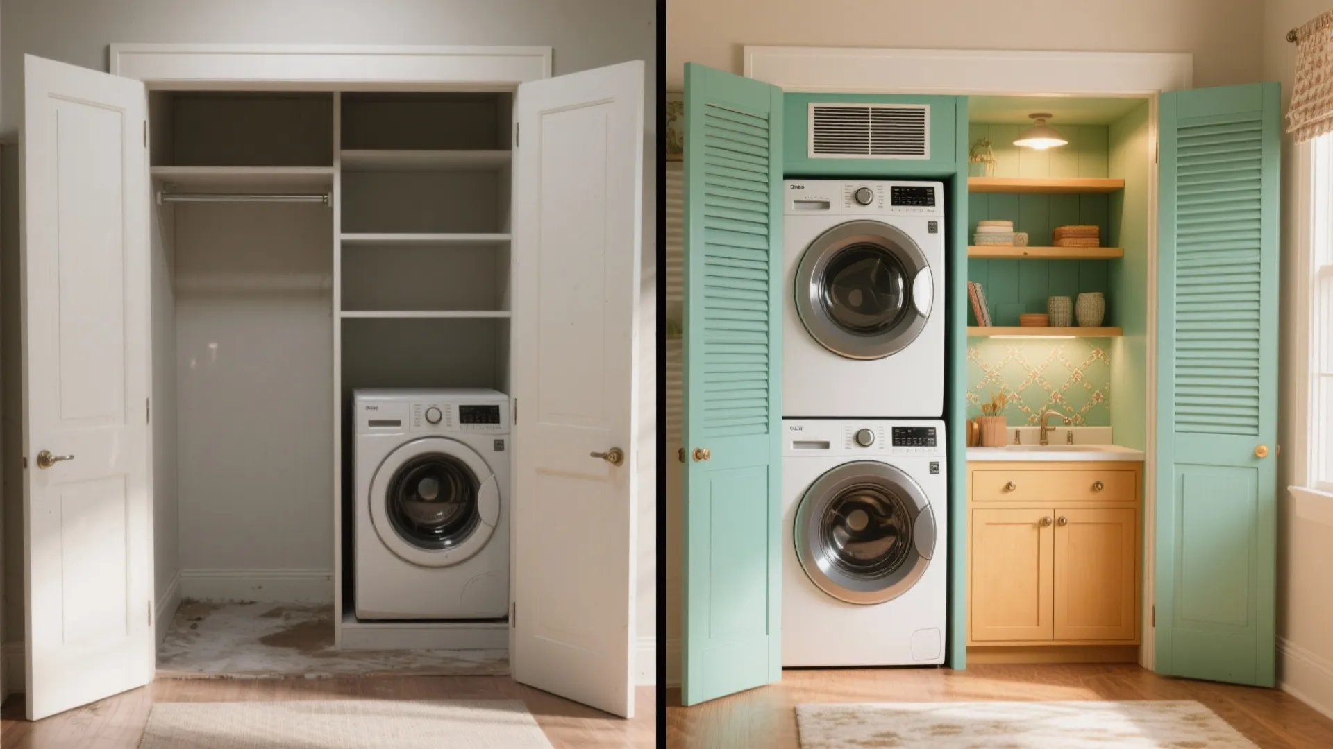 5. Turn a Closet into a Laundry Nook (and Make It Pretty)