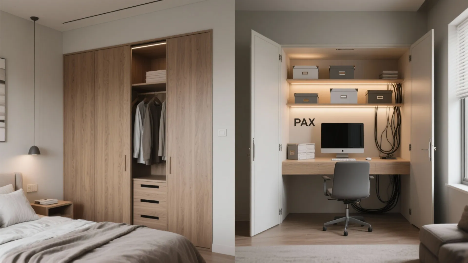 3. Closet-to-office with PAX or wardrobe hack