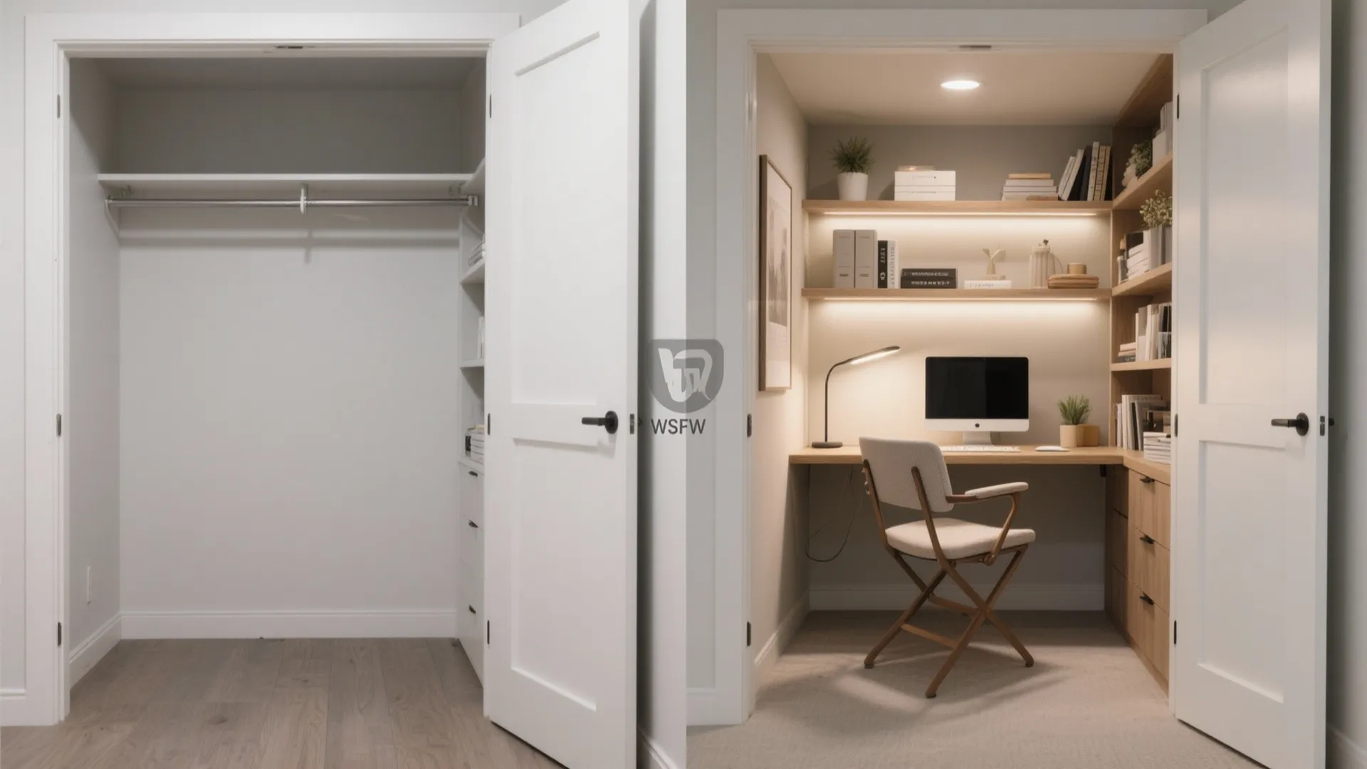 3. Hidden Office in a Closet