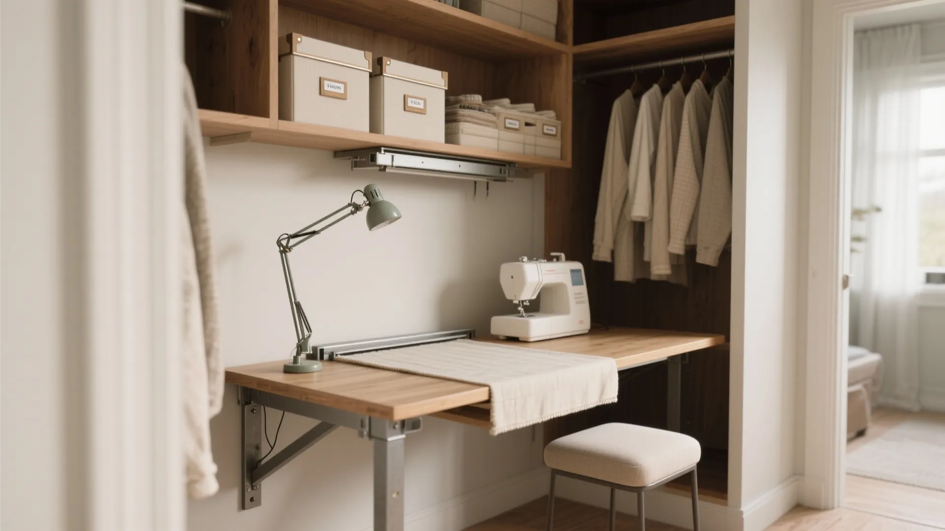 1. Closet-to-nook with a retractable table