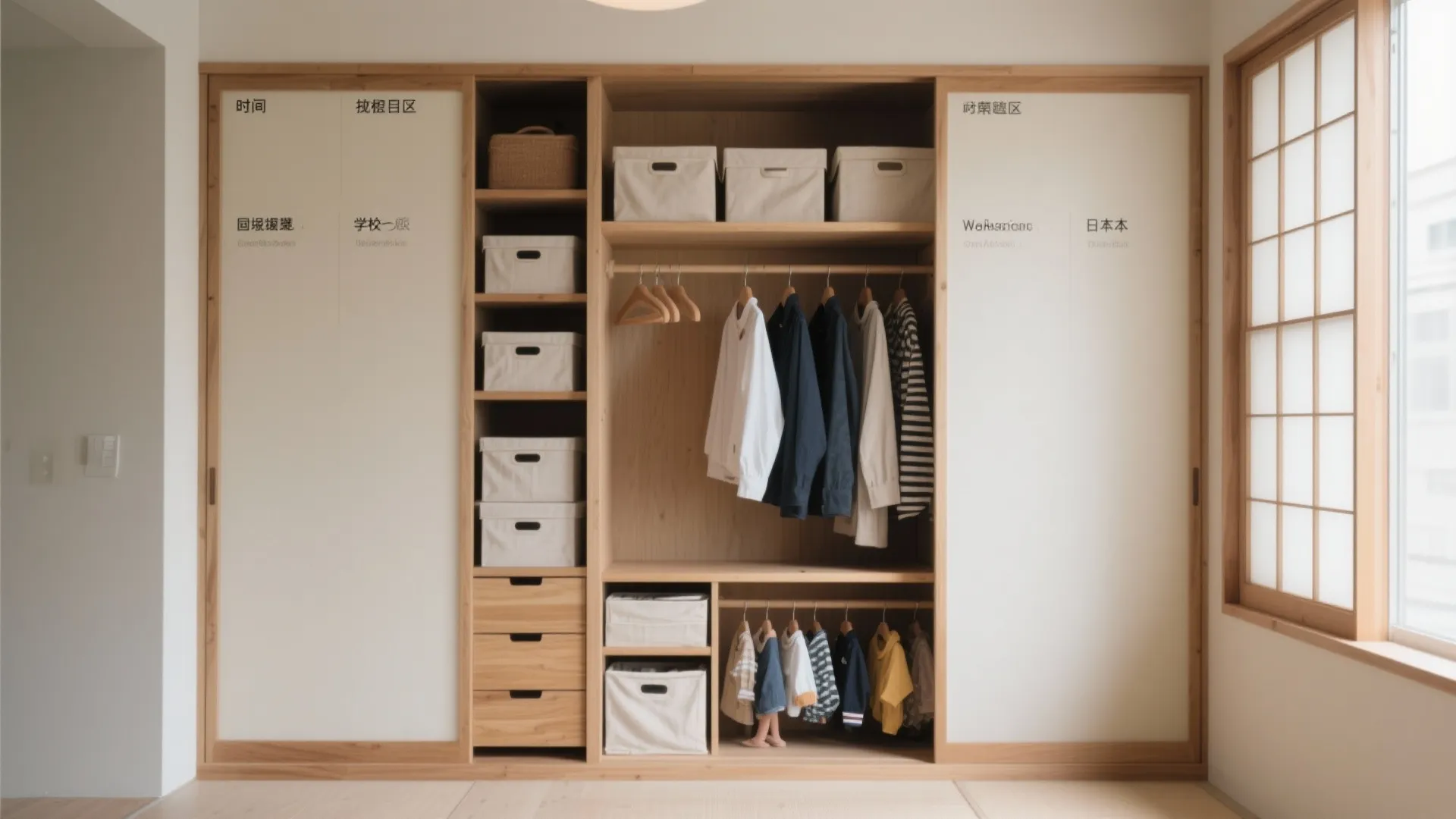 Tips 2: クローゼットは“家族の時間軸”で分ける（収纳技巧）
