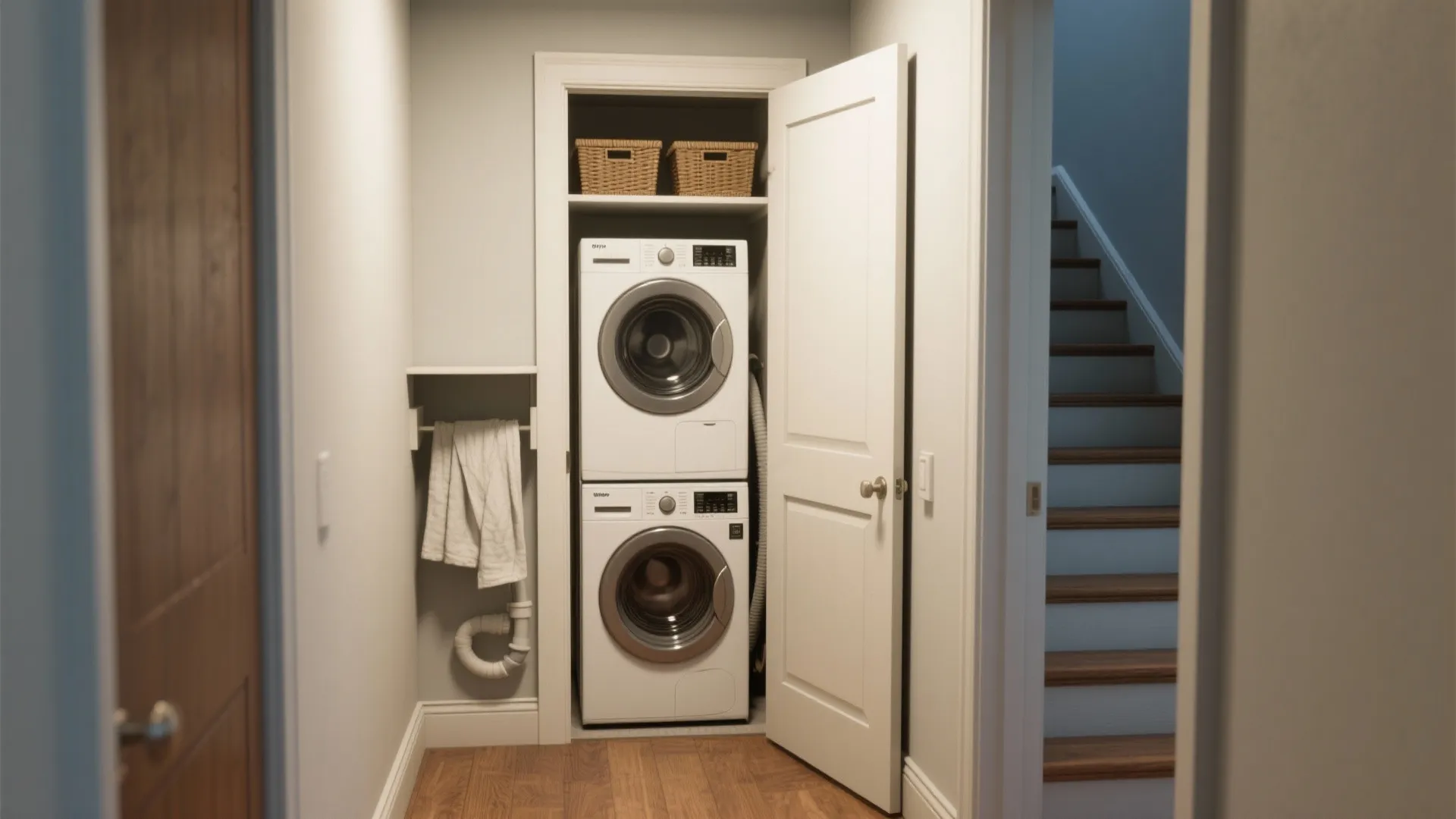 3. Closet conversions and under-stair laundry
