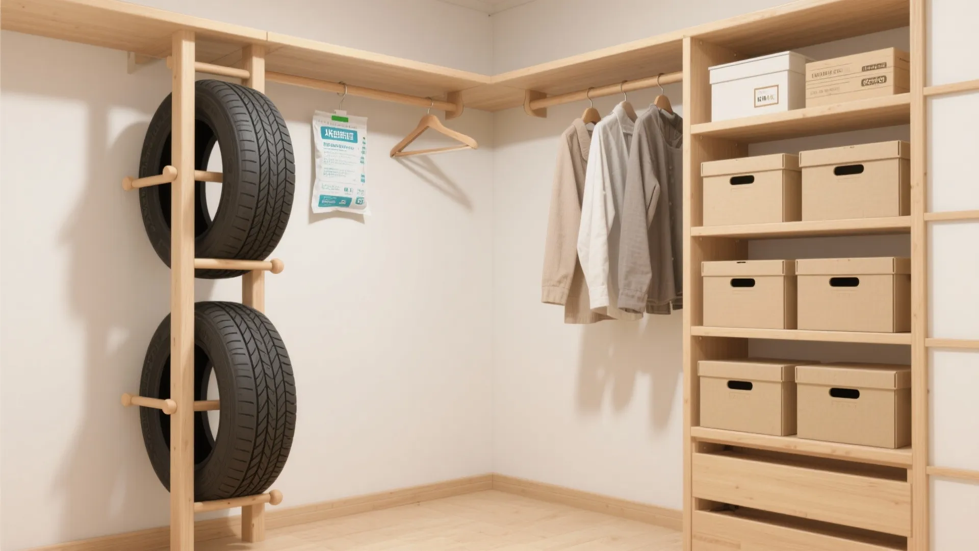 クローゼットは“立体化”で勝つ：棚板＋スタンドで衣類と共存