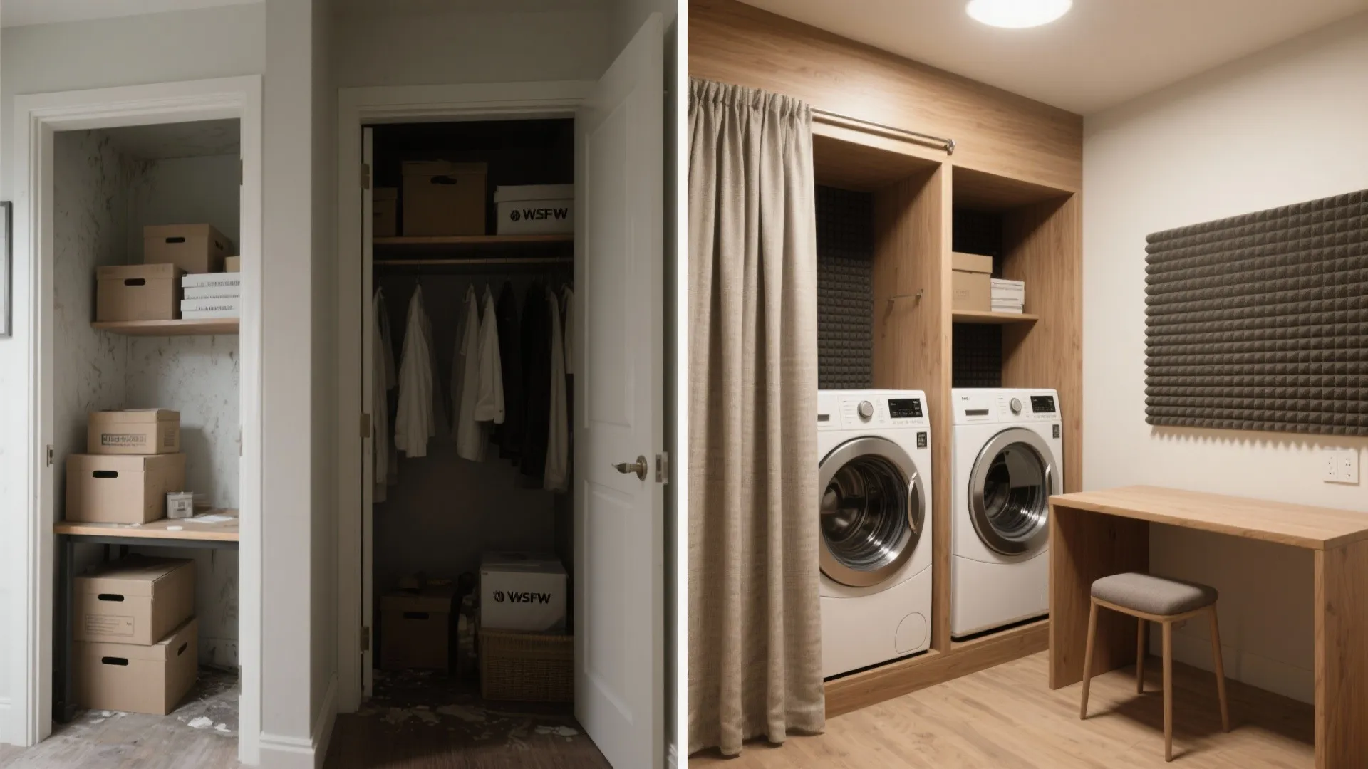 Closet conversion with side-by-side zones