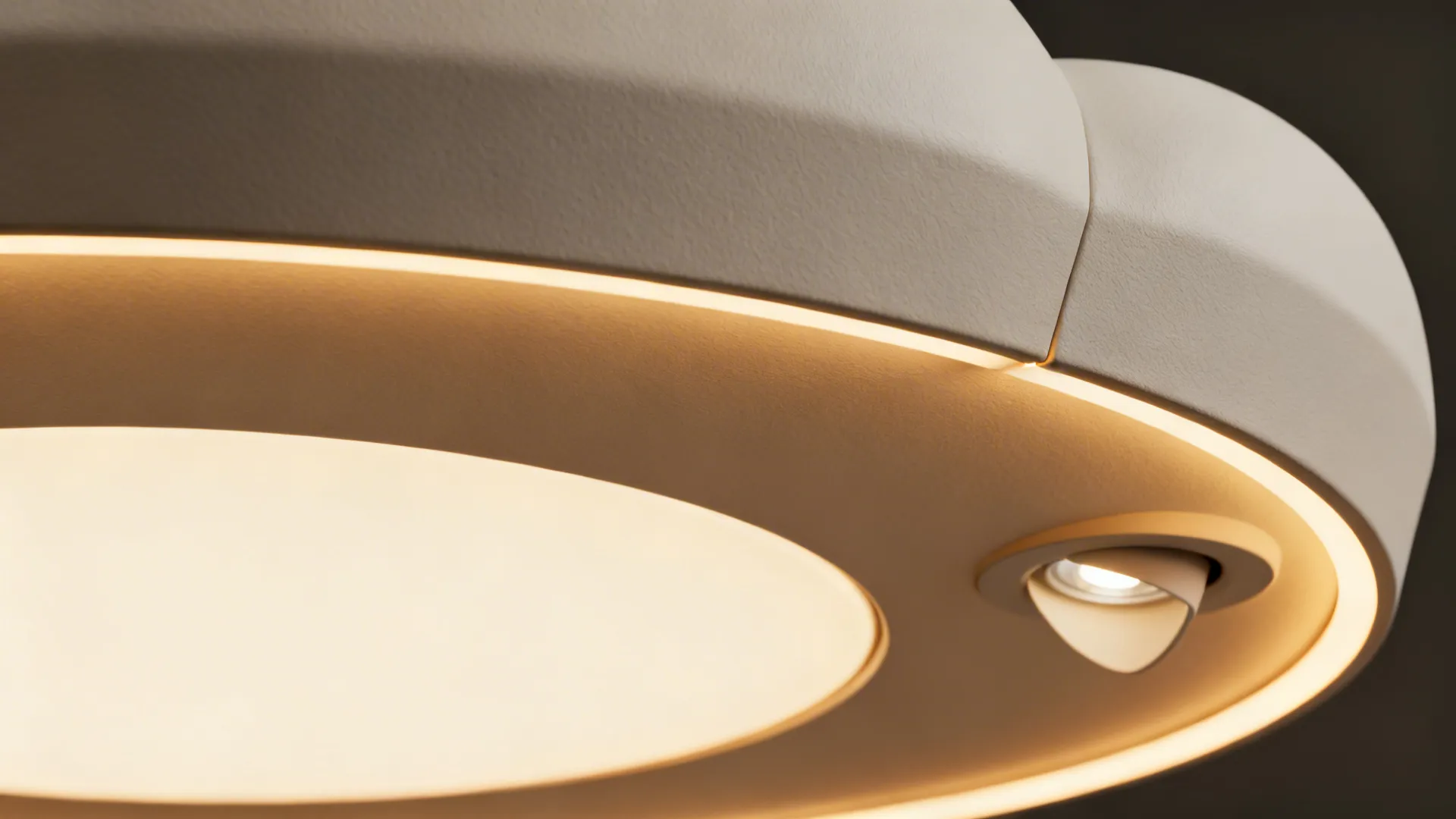 Curved POP Cloud with Recessed Spots