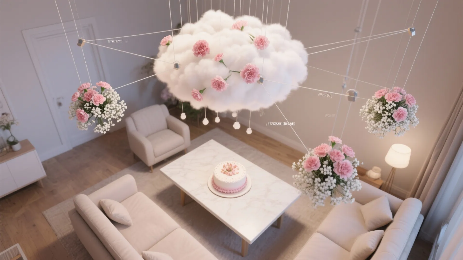 2) Pastel Carnation & Baby’s Breath Cloud