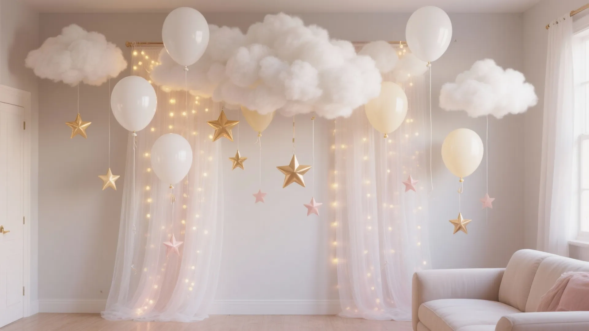 Whimsical Cloud & Star Backdrop