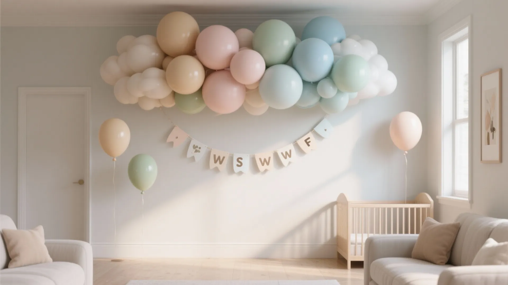 Cloud Garland Above a Feature Wall